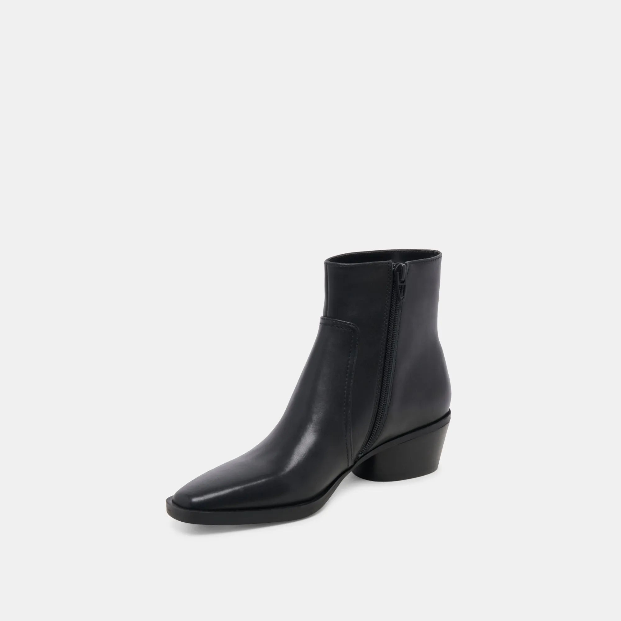 FAHARI H2O WIDE BOOTIES BLACK LEATHER Synthetic Upper Quick Pull