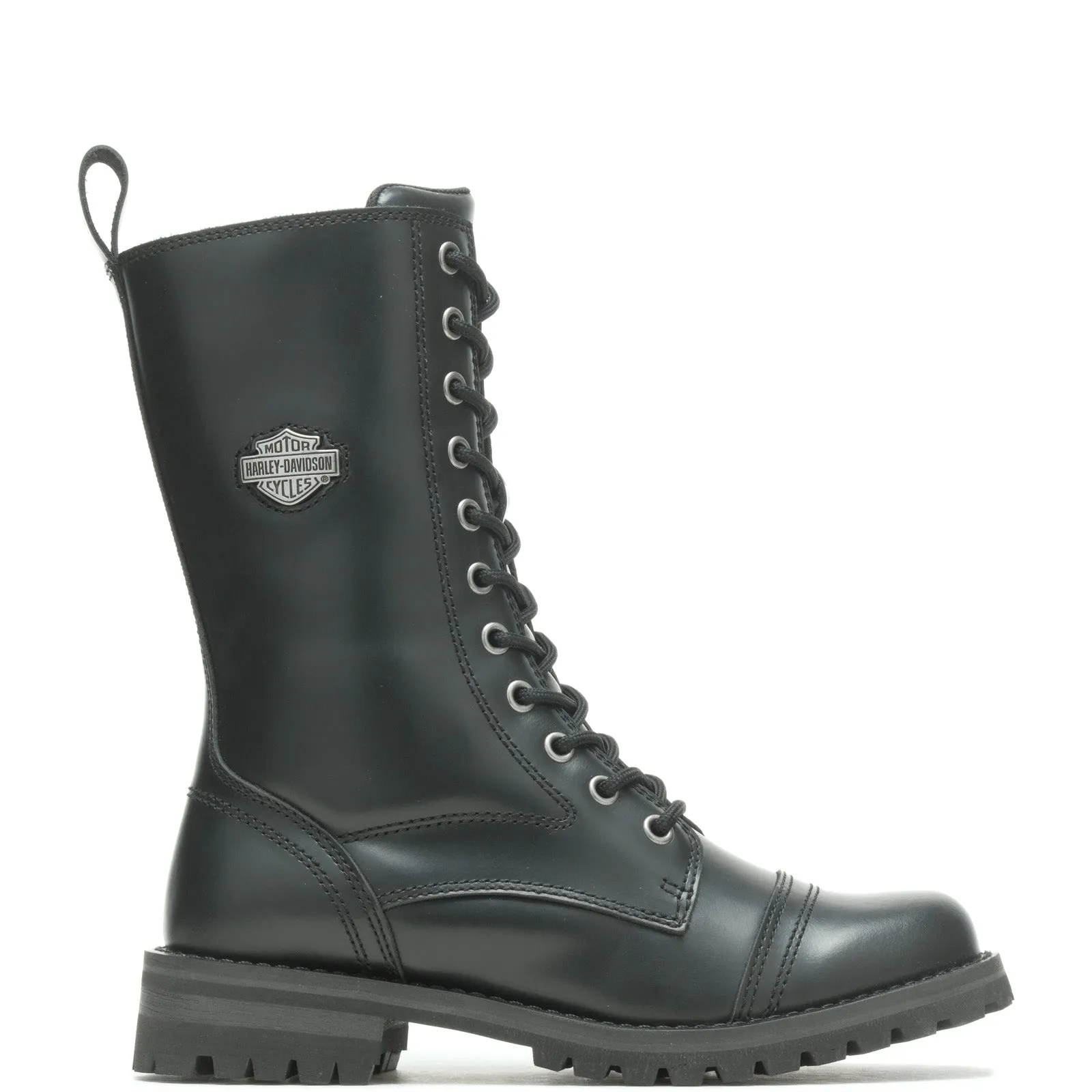 Narrow Fit Harley-Davidson Walsen 8" Lace D87256 Womens Black Leather Motorcycle Boots