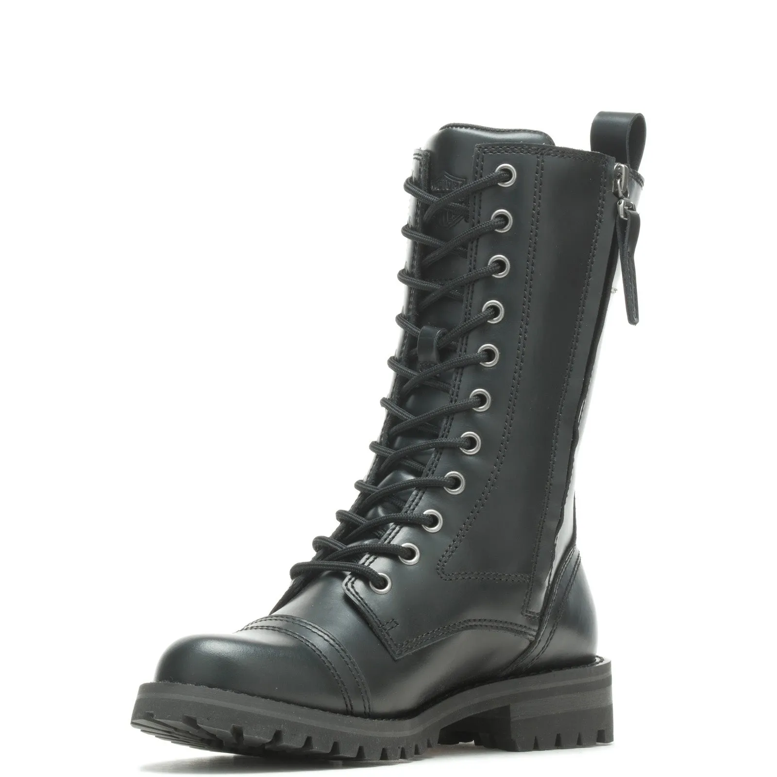 Biking Trip Rugged Build Harley-Davidson Walsen 8" Lace D87256 Womens Black Leather Motorcycle Boots