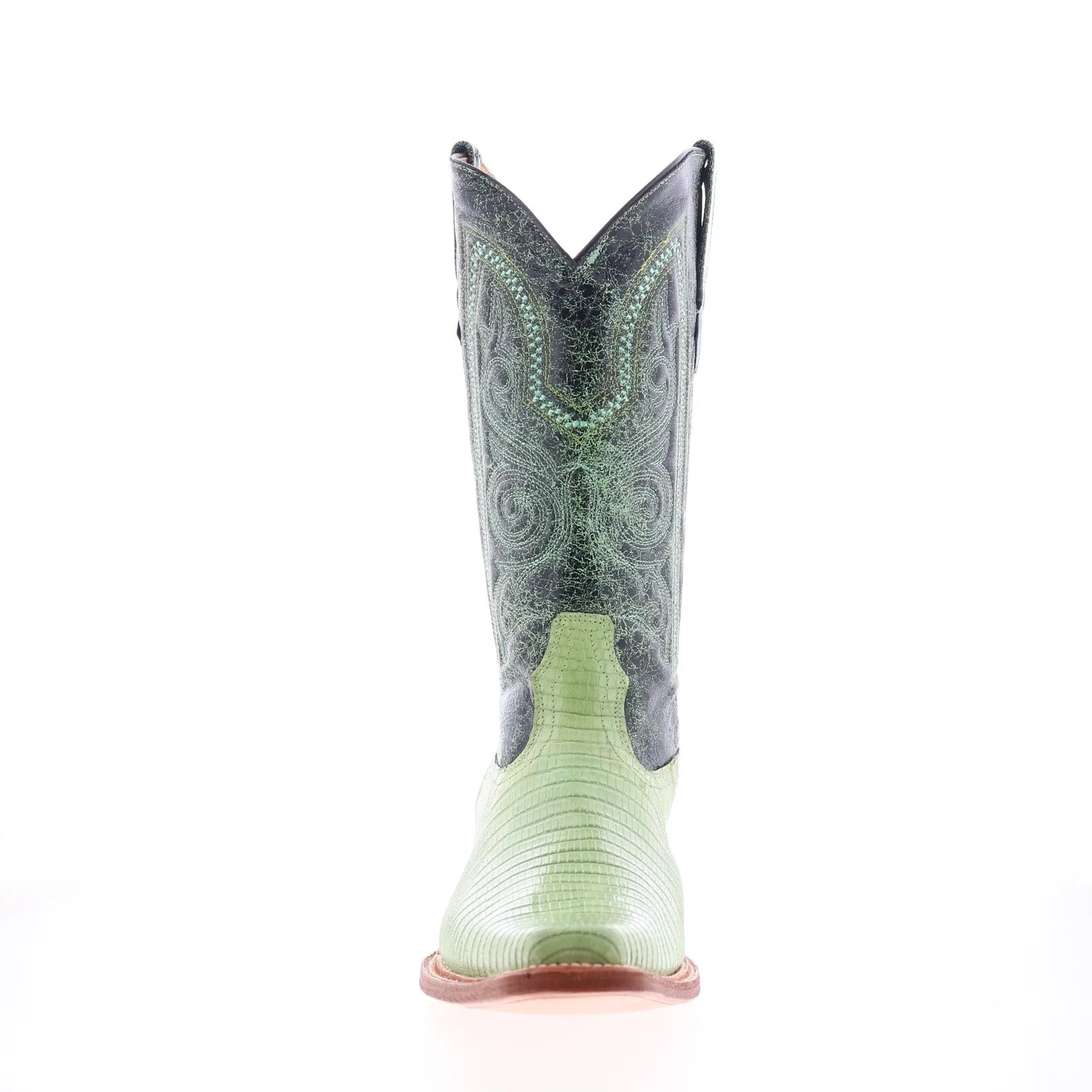 Fashionable Choice Los Altos Versace Style Teju Lizard Mens Green Wide Cowboy Western Boots