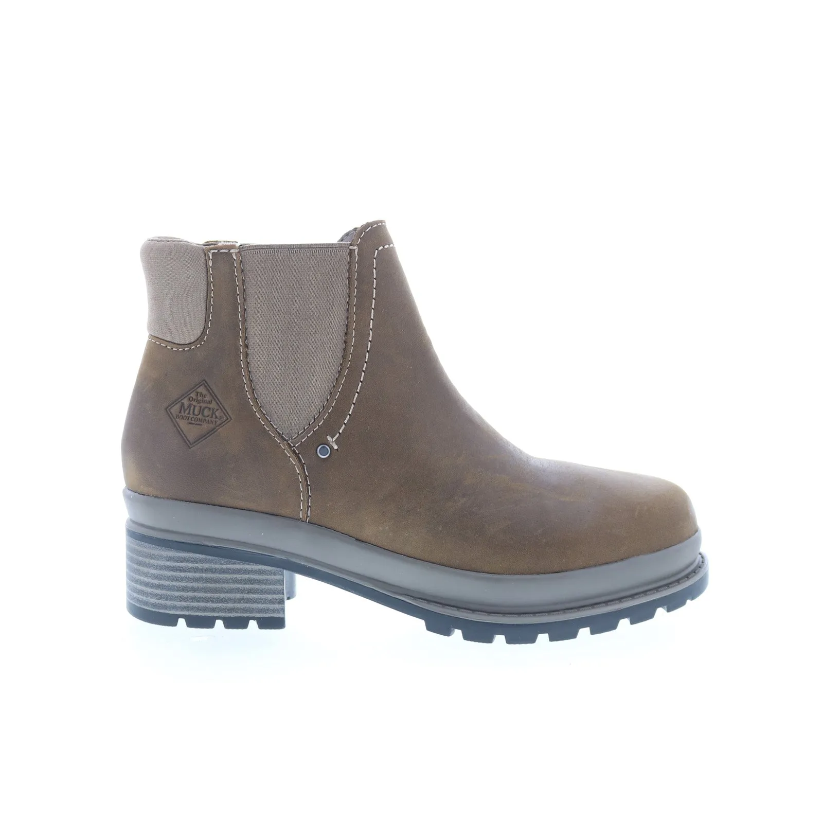 Original Muck Liberty Chelsea LWC101 Womens Brown Leather Chelsea Boots High-Top Style