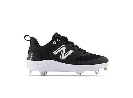 Slip-resistant durability Elevated traction New Balance Women's VELO v3 Metal Fastpitch Softball Cleats - Black with White - SMVELOK3