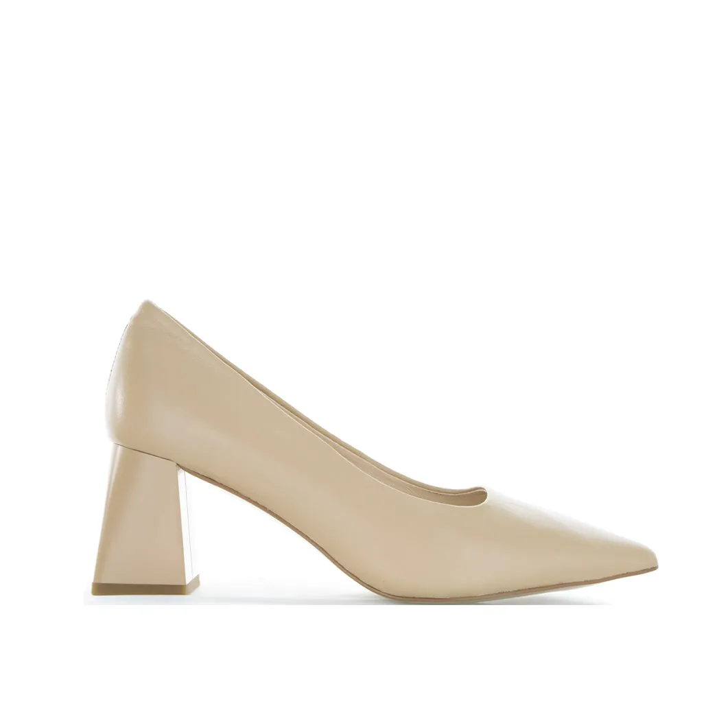 MILA RAINE AVA BEIGE Soft Sole High Heels Minimalist Heels