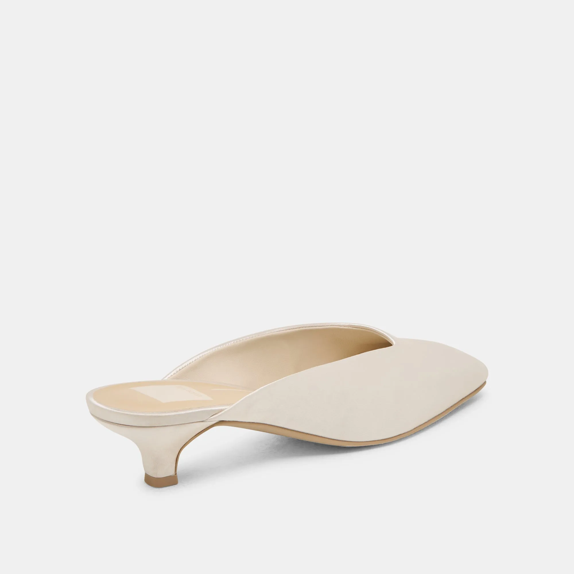 Open Toe Evening Pumps Soft Memory Foam Heels UMARA HEELS IVORY SATIN