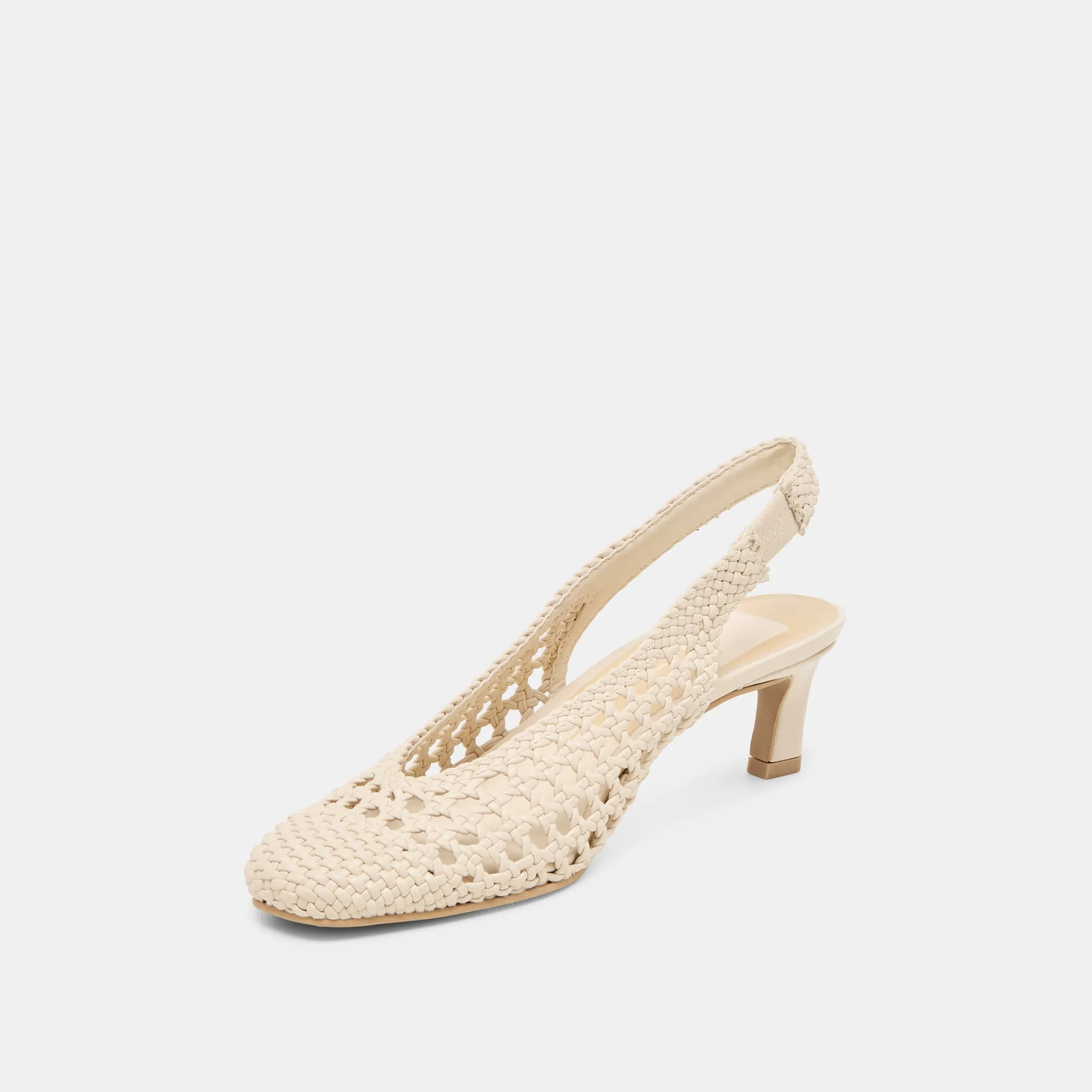 FAWNE HEELS CREME WOVEN STELLA Adjustable Heel Sandals