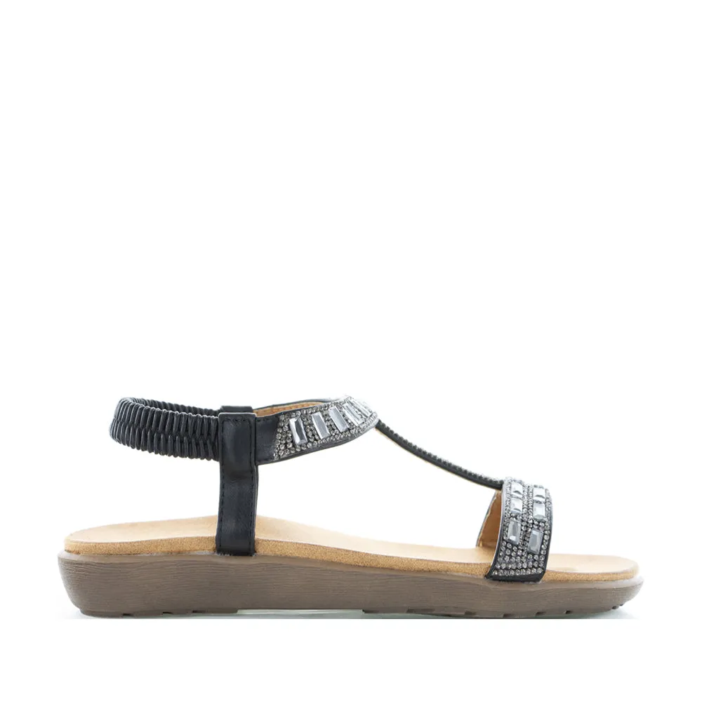 CC RESORTS USHA BLACK Comfortable Travel Footwear Sunset Stroll