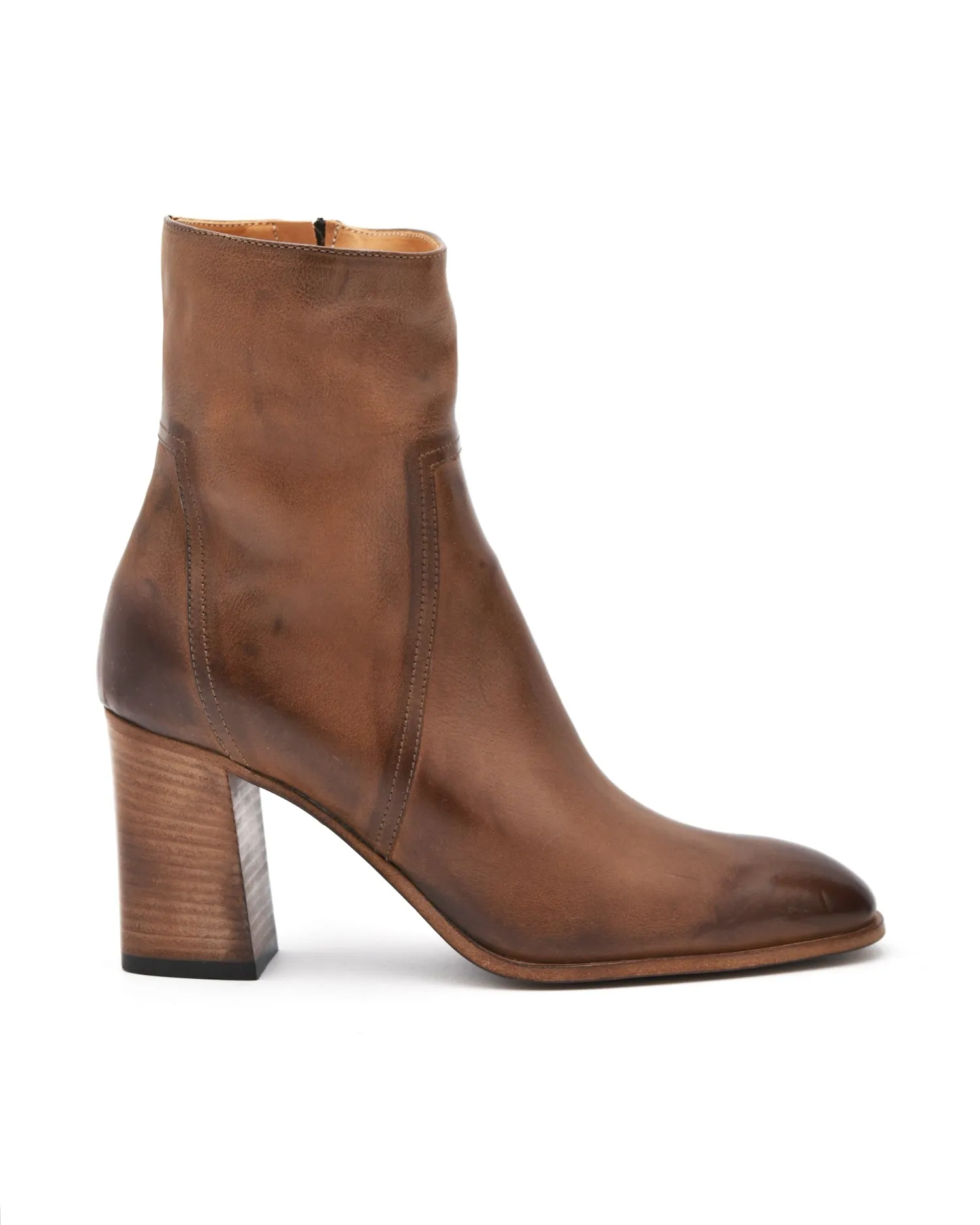 Body Align Alberto Fasciani Janet Heeled Side Zip Boot in Medium Brown
