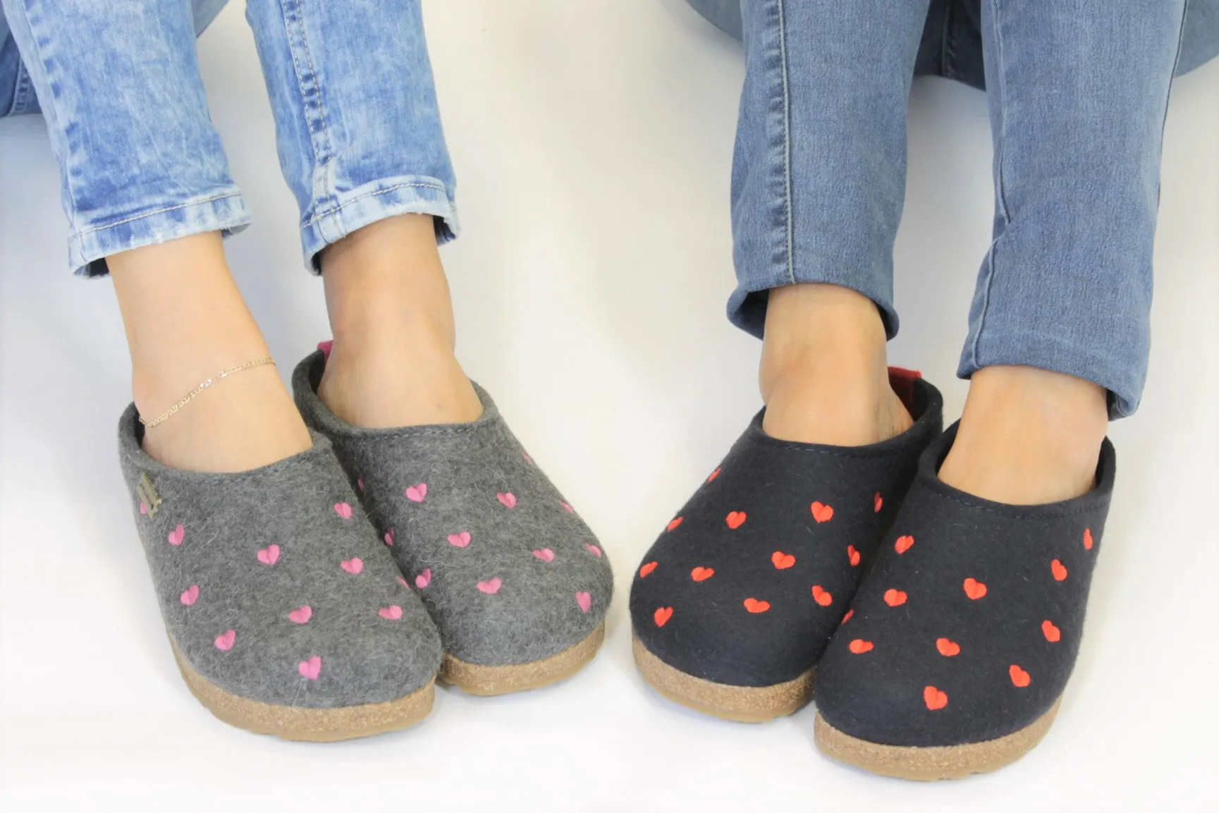 Shock Guard Street Glow Haflinger Clogs Grizzly Sweetheart Navy
