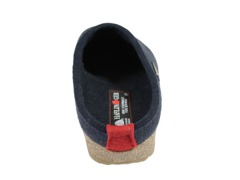 Comfort Midsole Haflinger Clogs Grizzly Sweetheart Navy