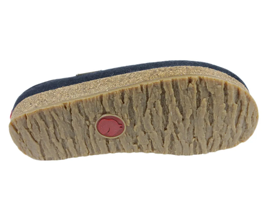 Haflinger Clogs Grizzly Sweetheart Navy Skate Cool
