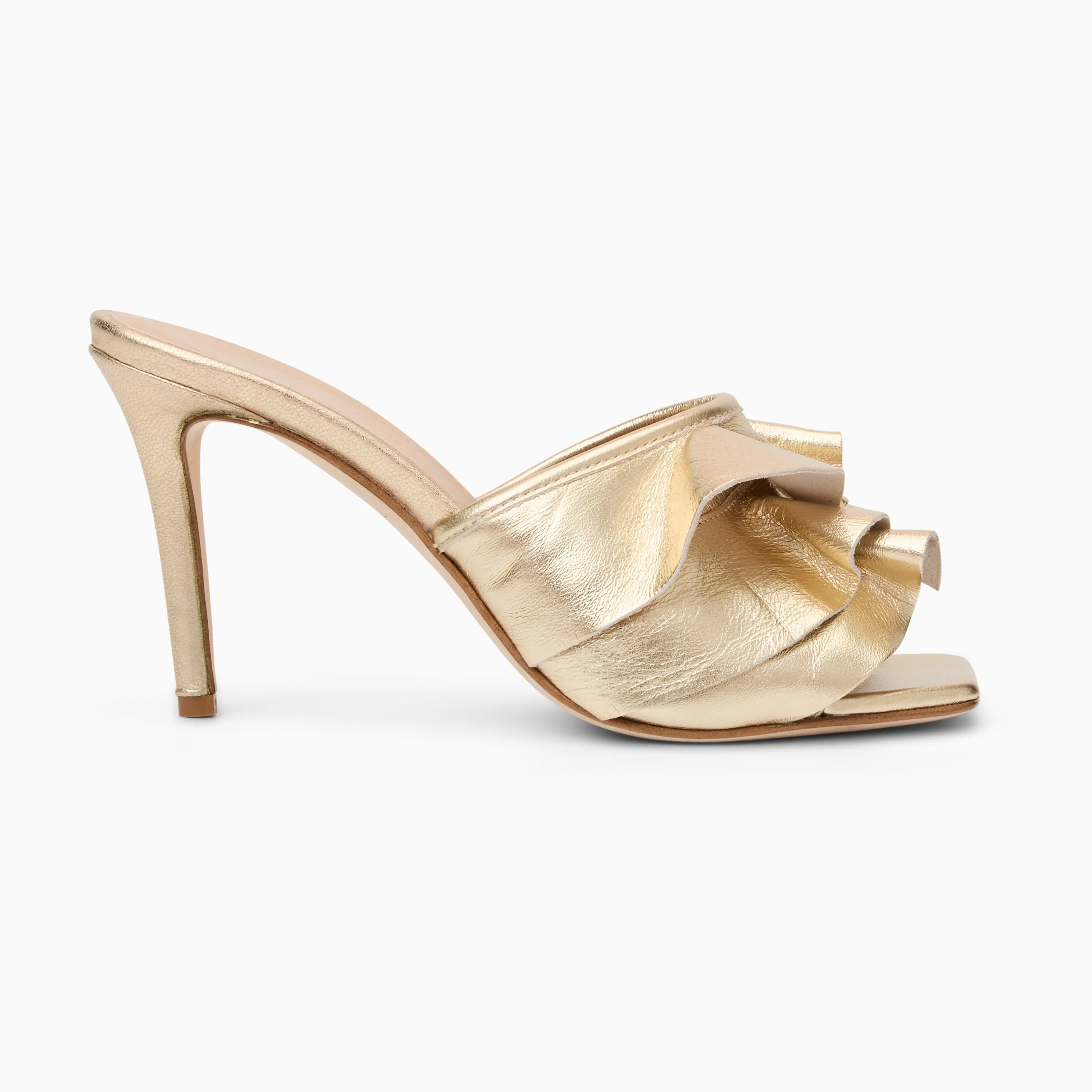 Beatrice Suede Ruffle Heel Game Ready