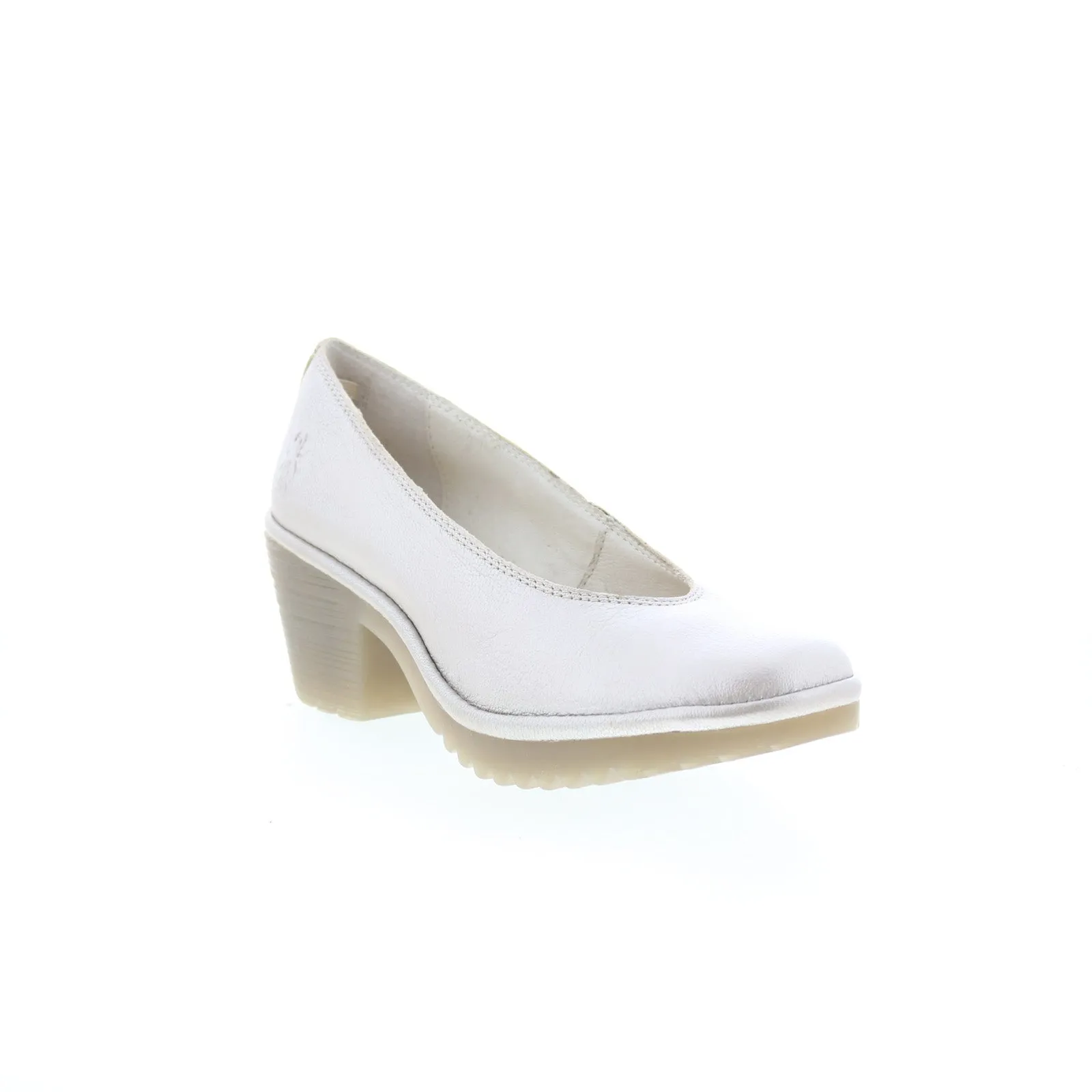 Fly London Walo WALO988FLY-012 Womens Silver Leather Pumps Heels Shoes Holiday Party Footwear Breathable mesh