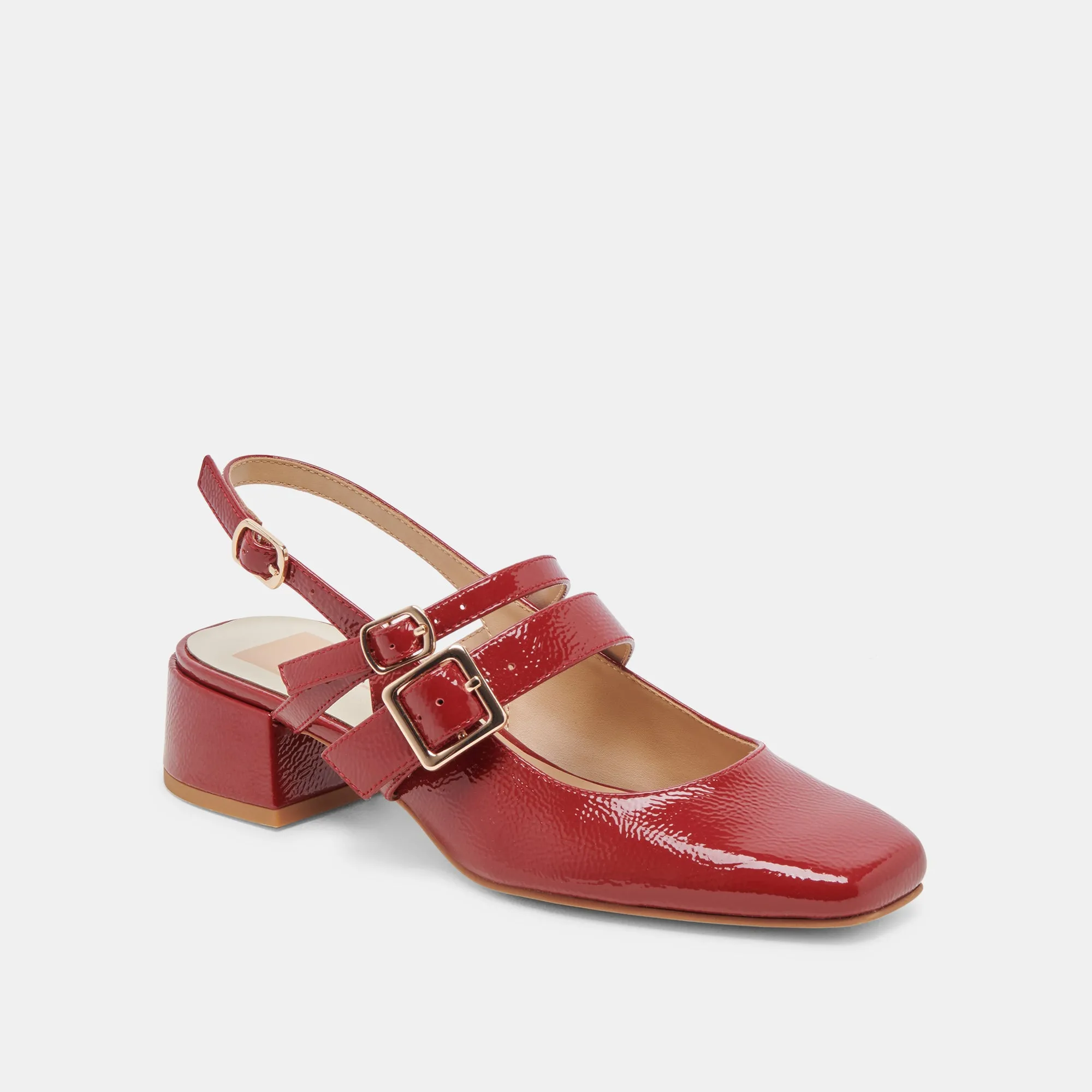 PATZY HEELS CRIMSON CRINKLE PATENT LEATHER Bridal Footwear with Style