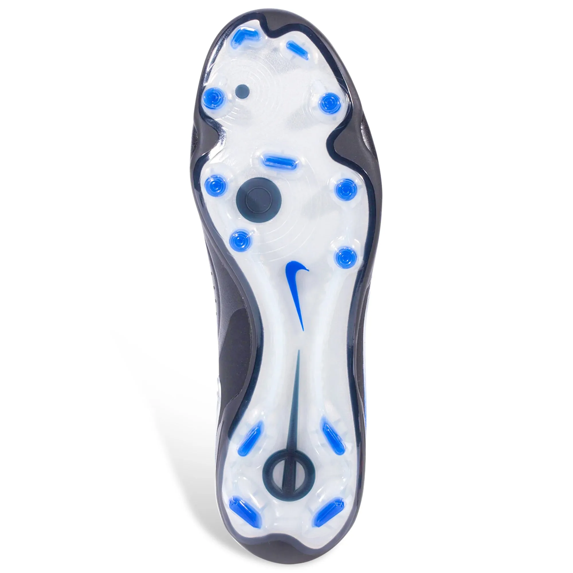 Speed Play Nike Legend 10 Elite Firm Ground Soccer Cleats (Black/Chrome-Hyper Royal)