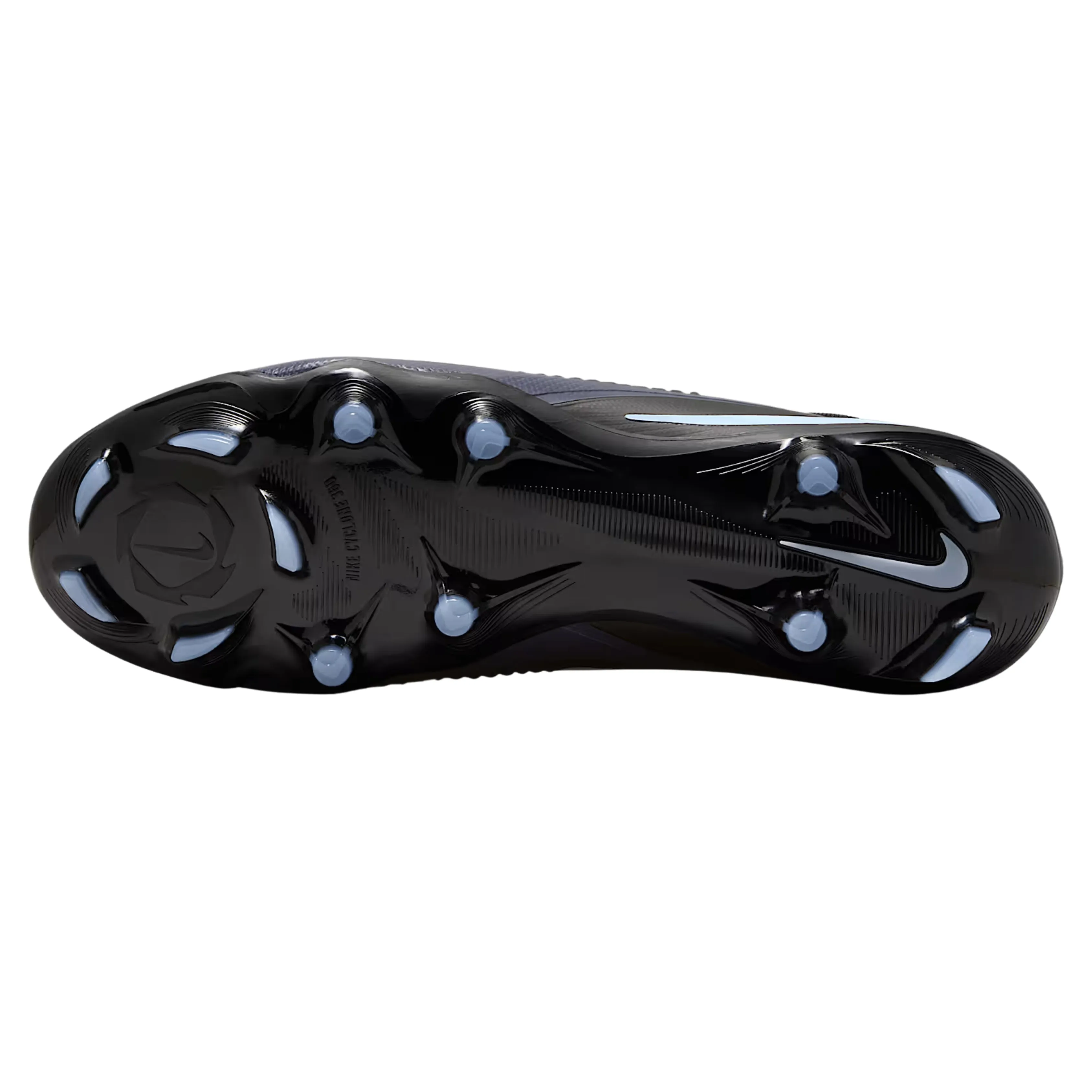 Padded Tongue Speed Frame Nike Phantom 6 Low Pro Firm Ground Soccer Cleats (Black/Black)