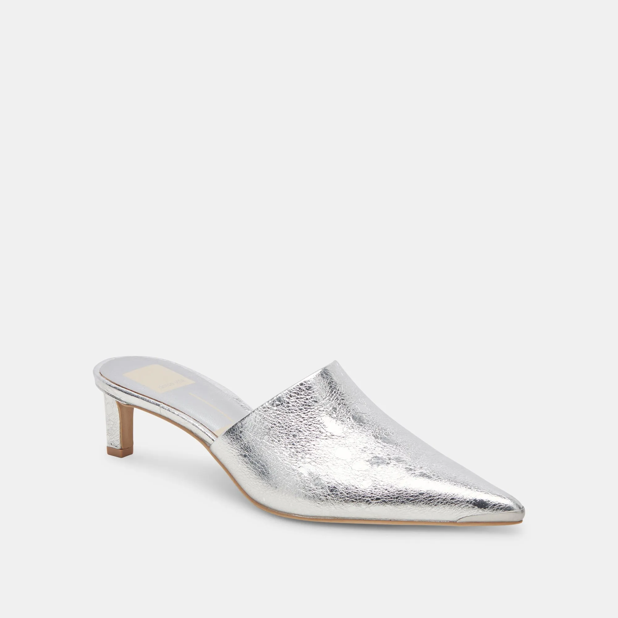 LEXY HEELS SILVER DISTRESSED LEATHER Outdoor Wedding Heels Party Shoes with Heels