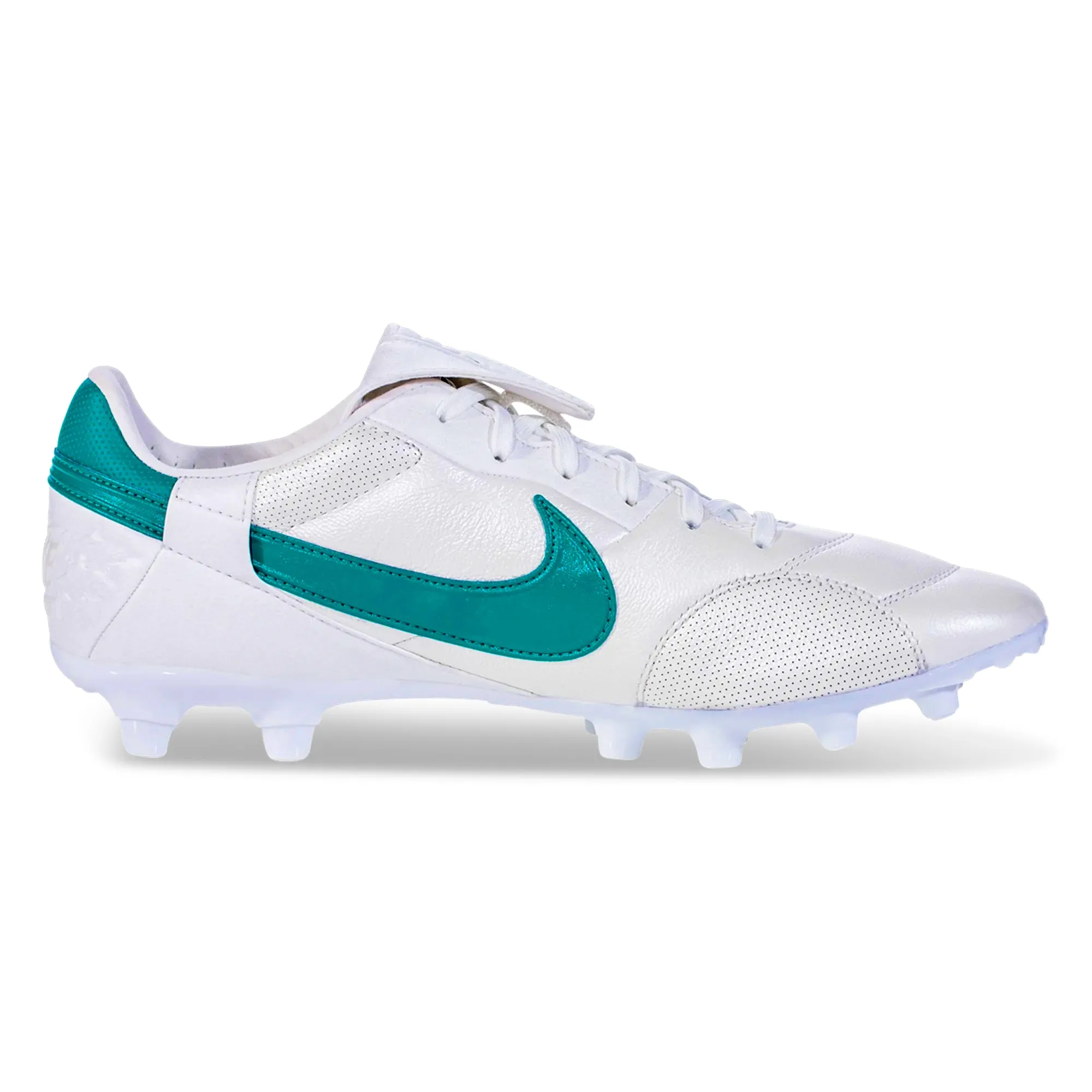 Nike Premier III FG Soccer Cleats (Metallic Summit White/Mystic Green) Quick Pivot Low Cut