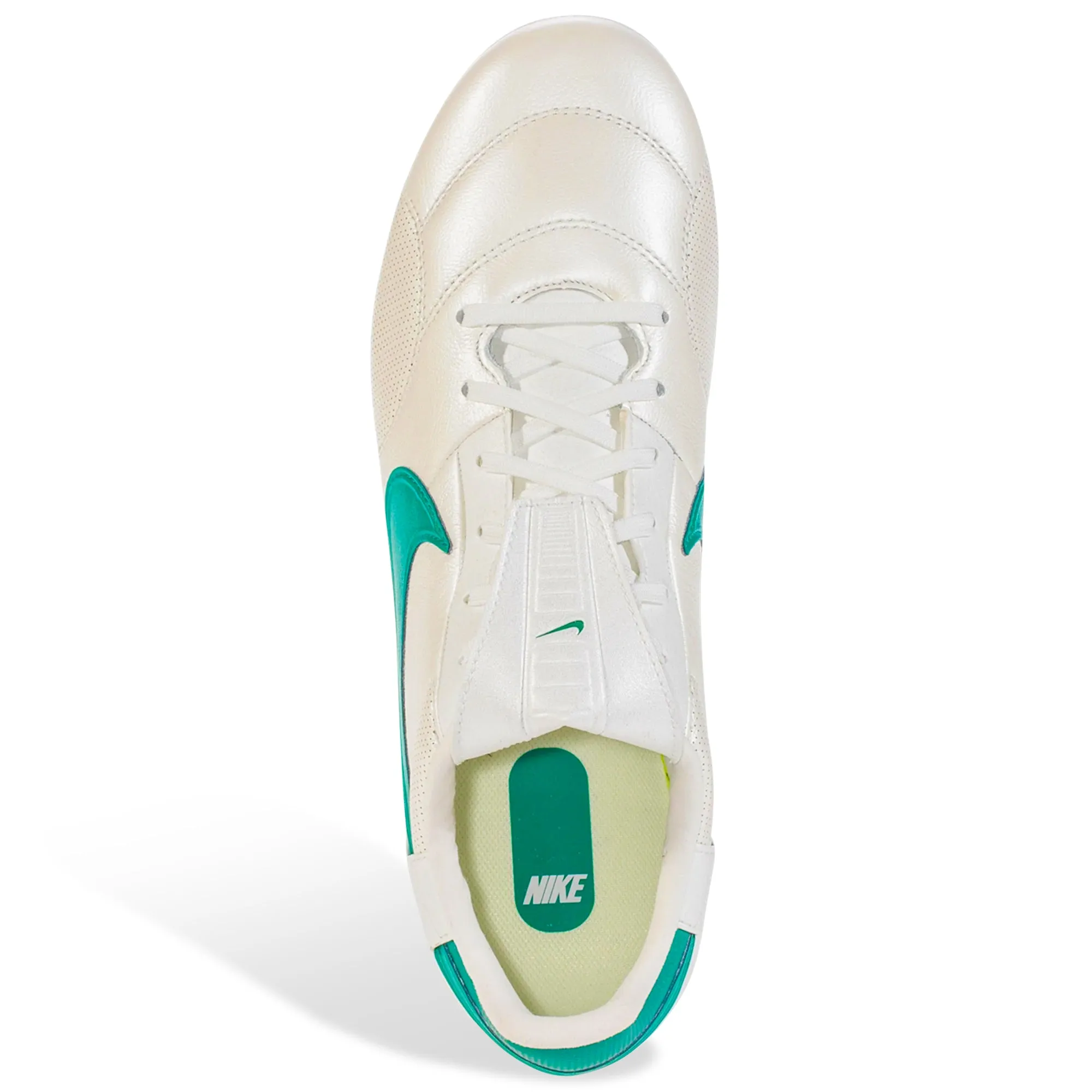 Nike Premier III FG Soccer Cleats (Metallic Summit White/Mystic Green) High rebound Walk Transition