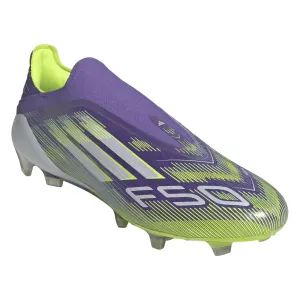 adidas F50 Laceless Elite FG Soccer Cleats (Purple Rush/Lucid Lemon) Fast Response Breathable mesh