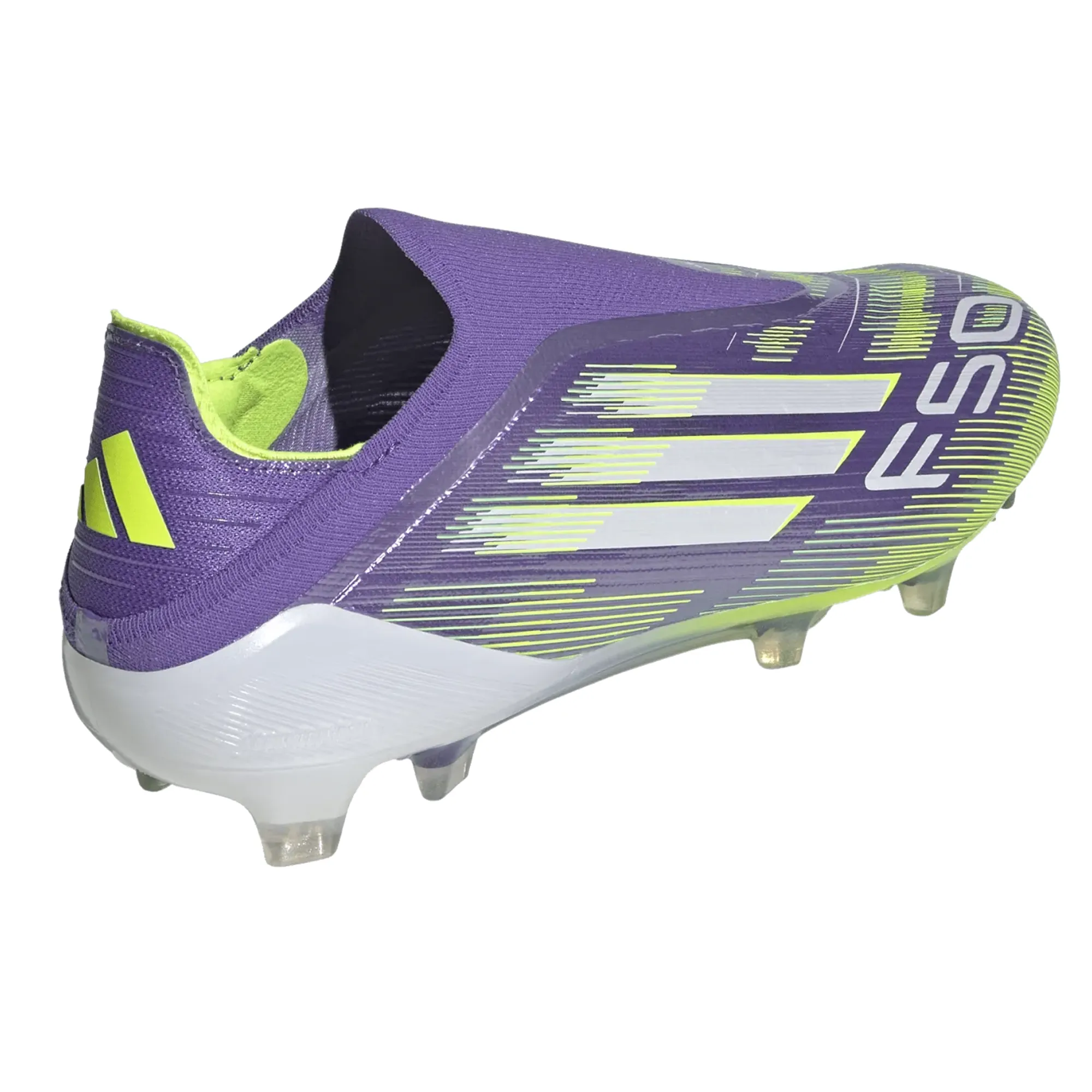 adidas F50 Laceless Elite FG Soccer Cleats (Purple Rush/Lucid Lemon) Play Ready Strong Drive