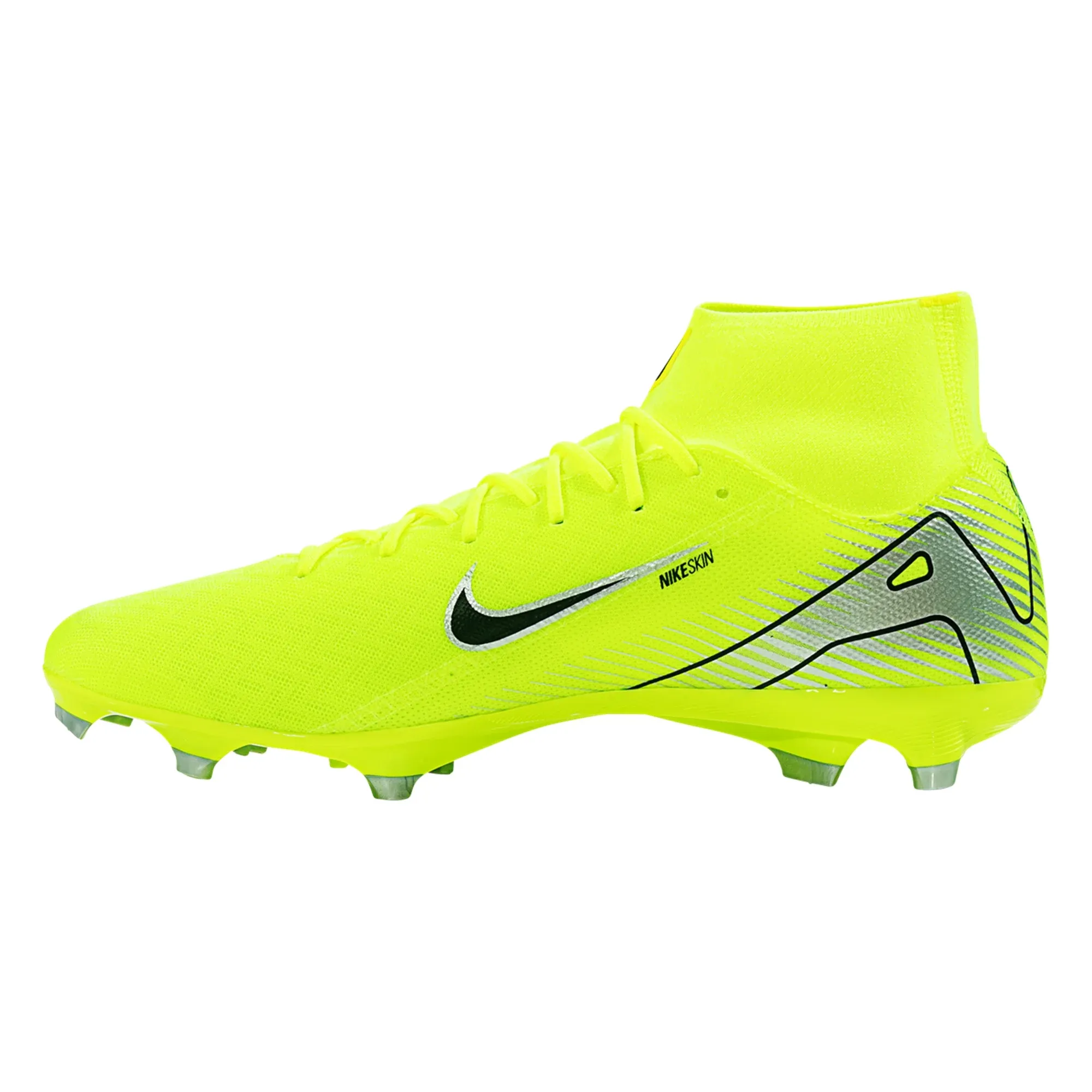 Nike Zoom Superfly 10 Academy FG/MG Soccer Cleats (Volt/Black) Team Practice Padded Fit