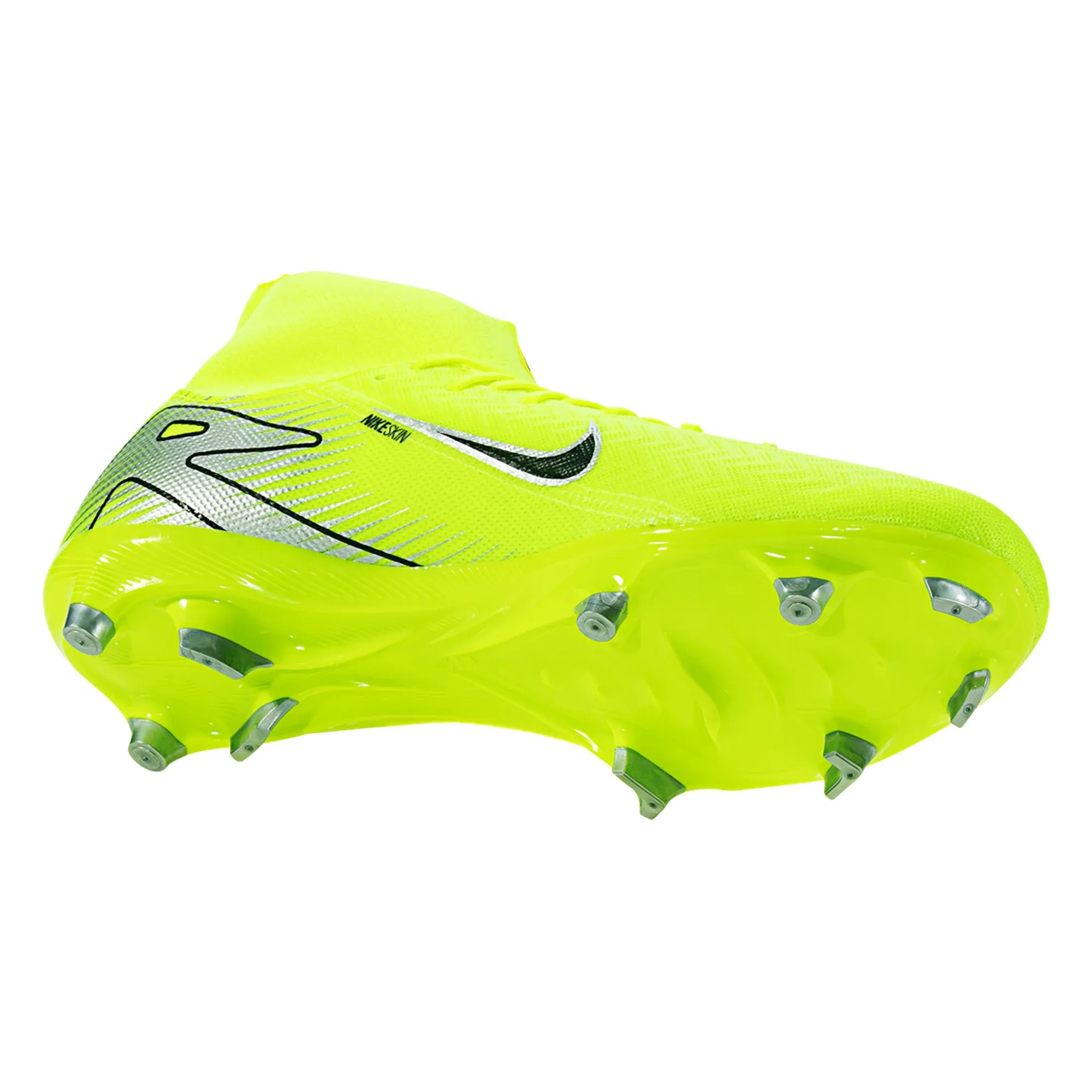 Ankle Guard Field Grip Nike Zoom Superfly 10 Academy FG/MG Soccer Cleats (Volt/Black)