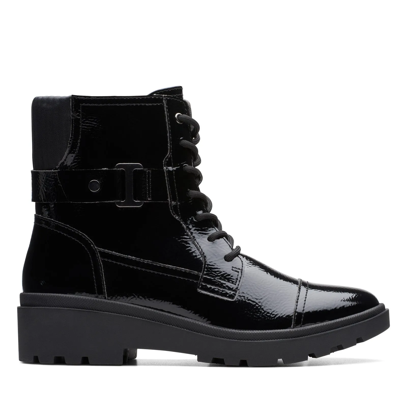 Clarks Calla Dance 26176250 Womens Black Wide Leather Casual Dress Boots Urban Utility
