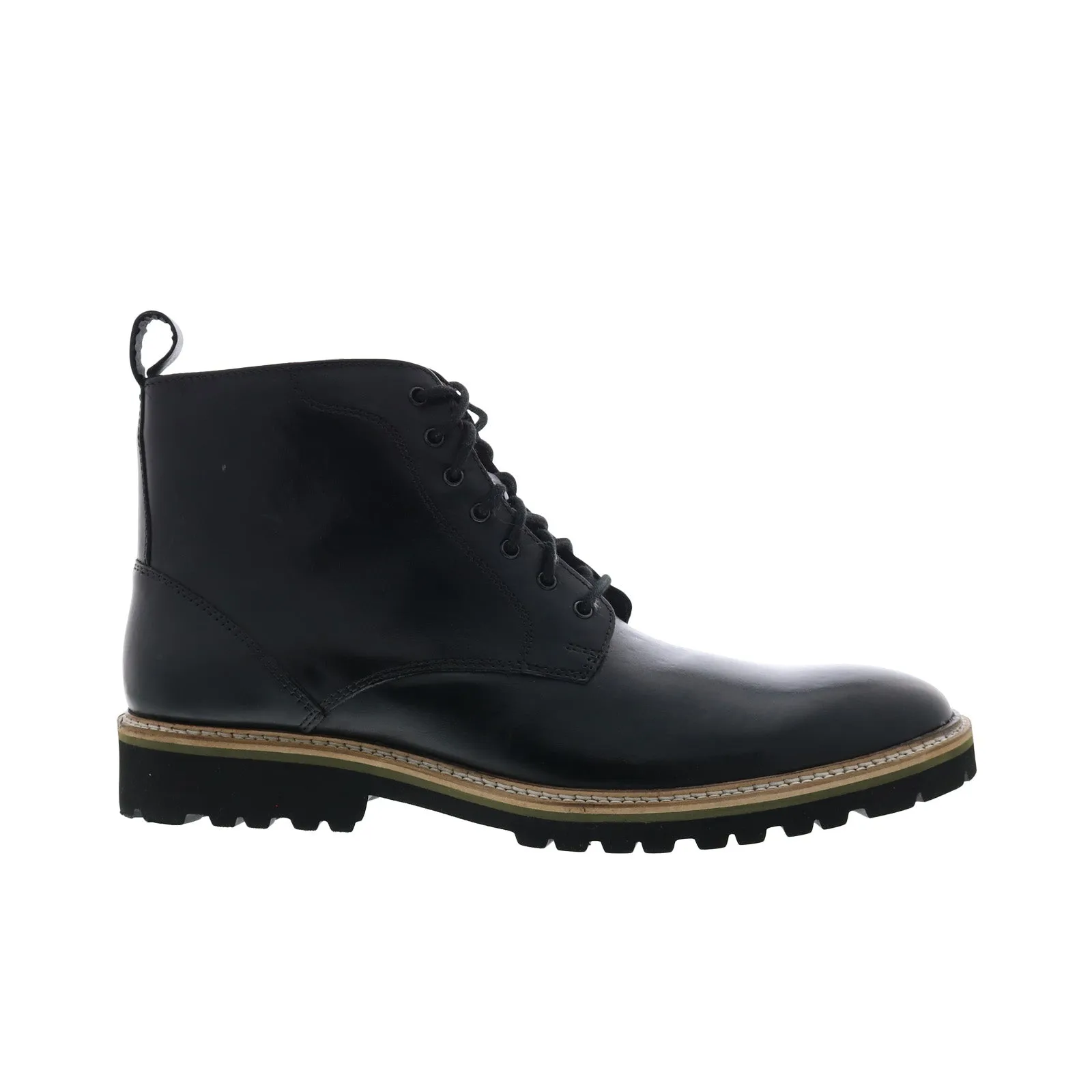 Steve Madden P-Krypto Mens Black Leather Lace Up Casual Dress Boots Outdoor Function
