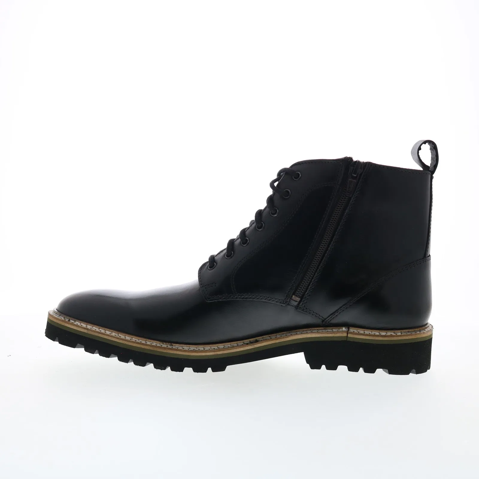 Northern Resident Classic Style Steve Madden P-Krypto Mens Black Leather Lace Up Casual Dress Boots