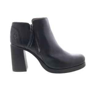 Fly London Shar SHAR986FLY-000 Womens Black Leather Ankle & Booties Boots Western Style Cushion Collar