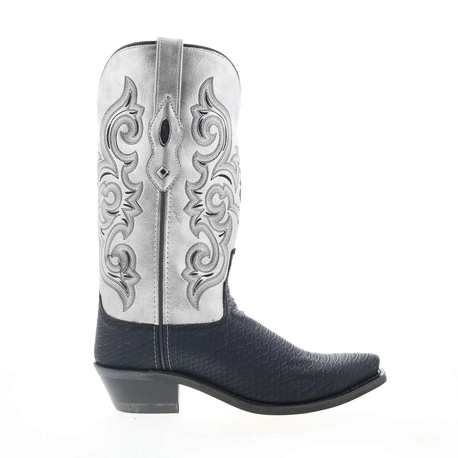 Snow Ready Jama Old West Snip Toe LF2002 Womens Black Leather Slip On Western Boots