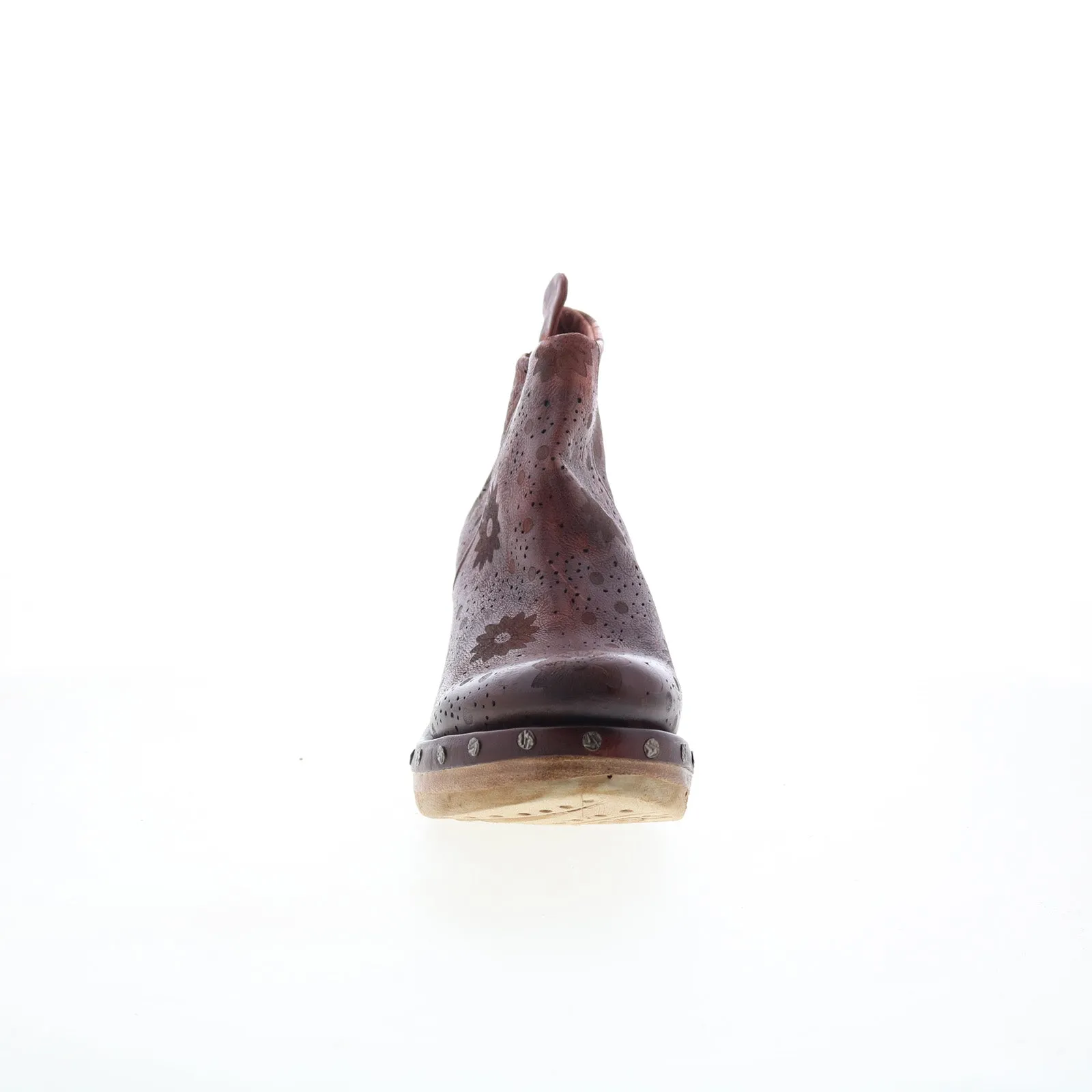 A.S. 98 Savina Floral Womens Brown Leather Zipper Casual Dress Boots All-Weather Design. Easy on