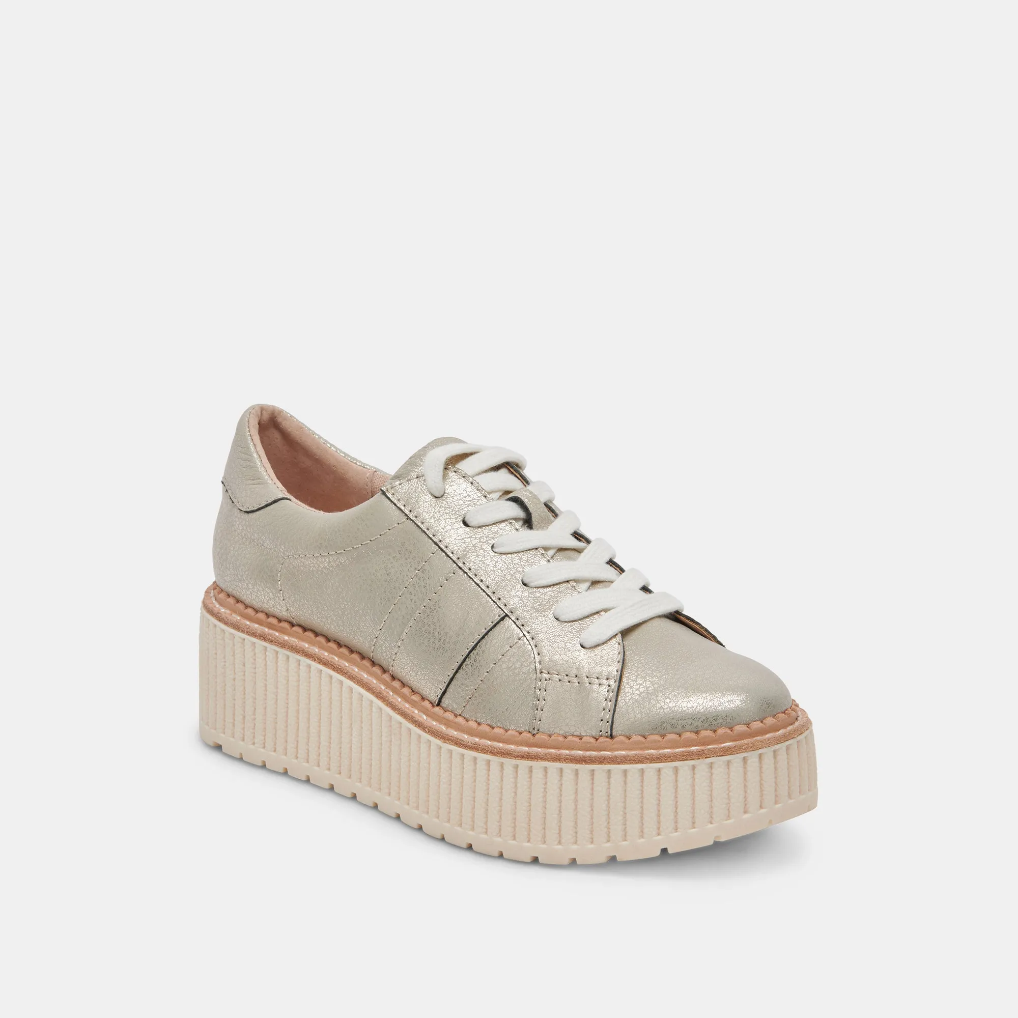 Weekend Vibes TIGER SNEAKERS LIGHT GOLD LEATHER