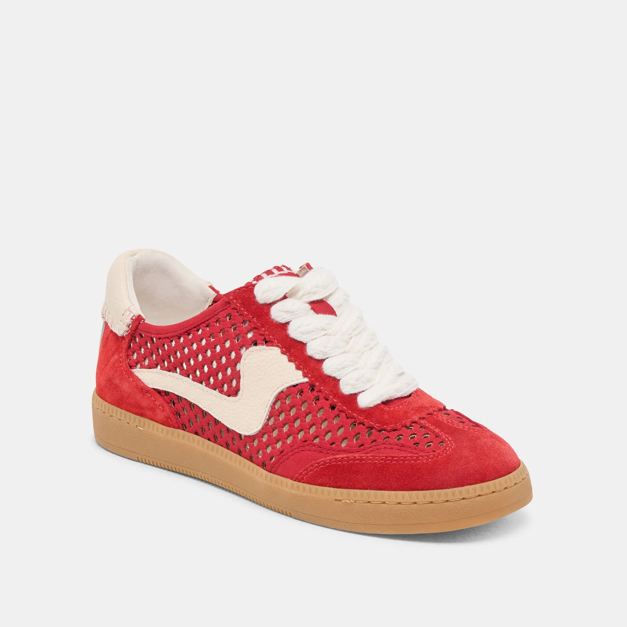 Weather resistant Lifestyle Athlete NOTICE SNEAKERS CHERRY PERFORATED NUBUCK