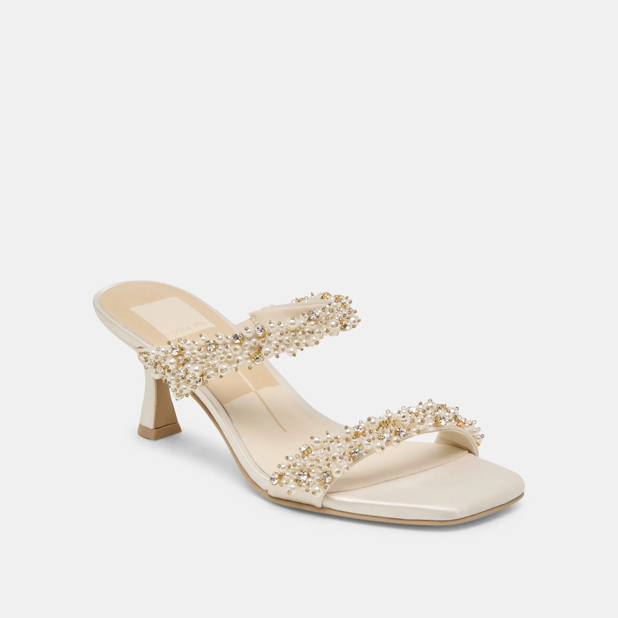 Soft Material GENORA RHINESTONE HEELS IVORY RHINESTONE