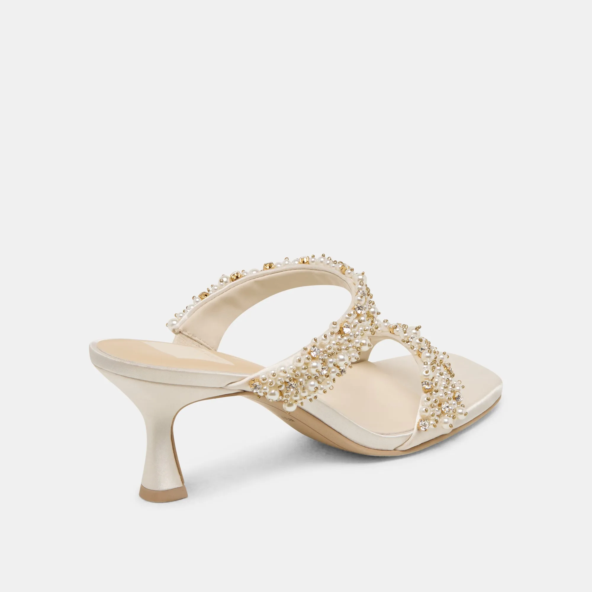 Casual High Heel Shoes GENORA RHINESTONE HEELS IVORY RHINESTONE