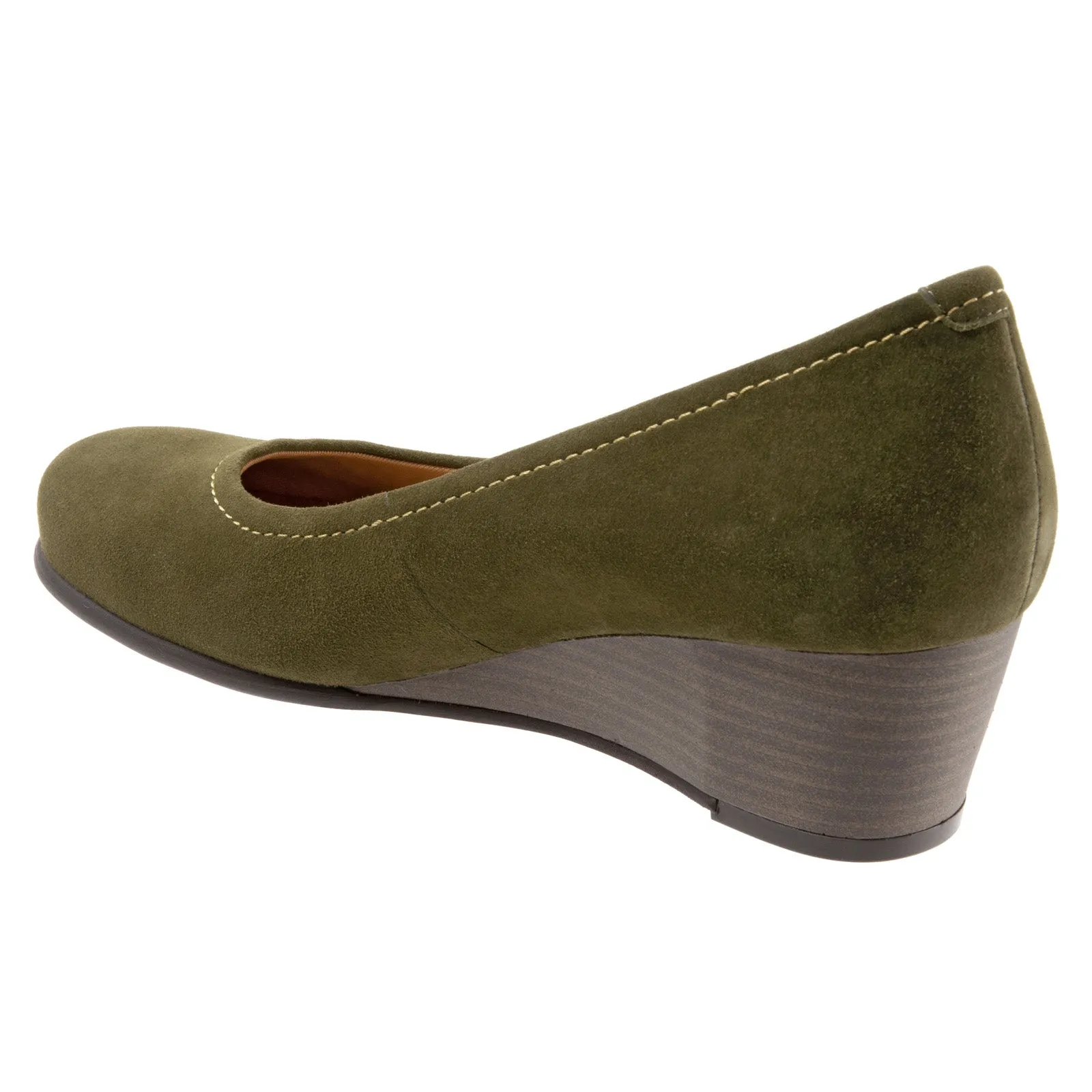 Soft Sole High Heels Breathable Design Trotters Winnie T1965-303 Womens Green Narrow Suede Pumps Heels Shoes