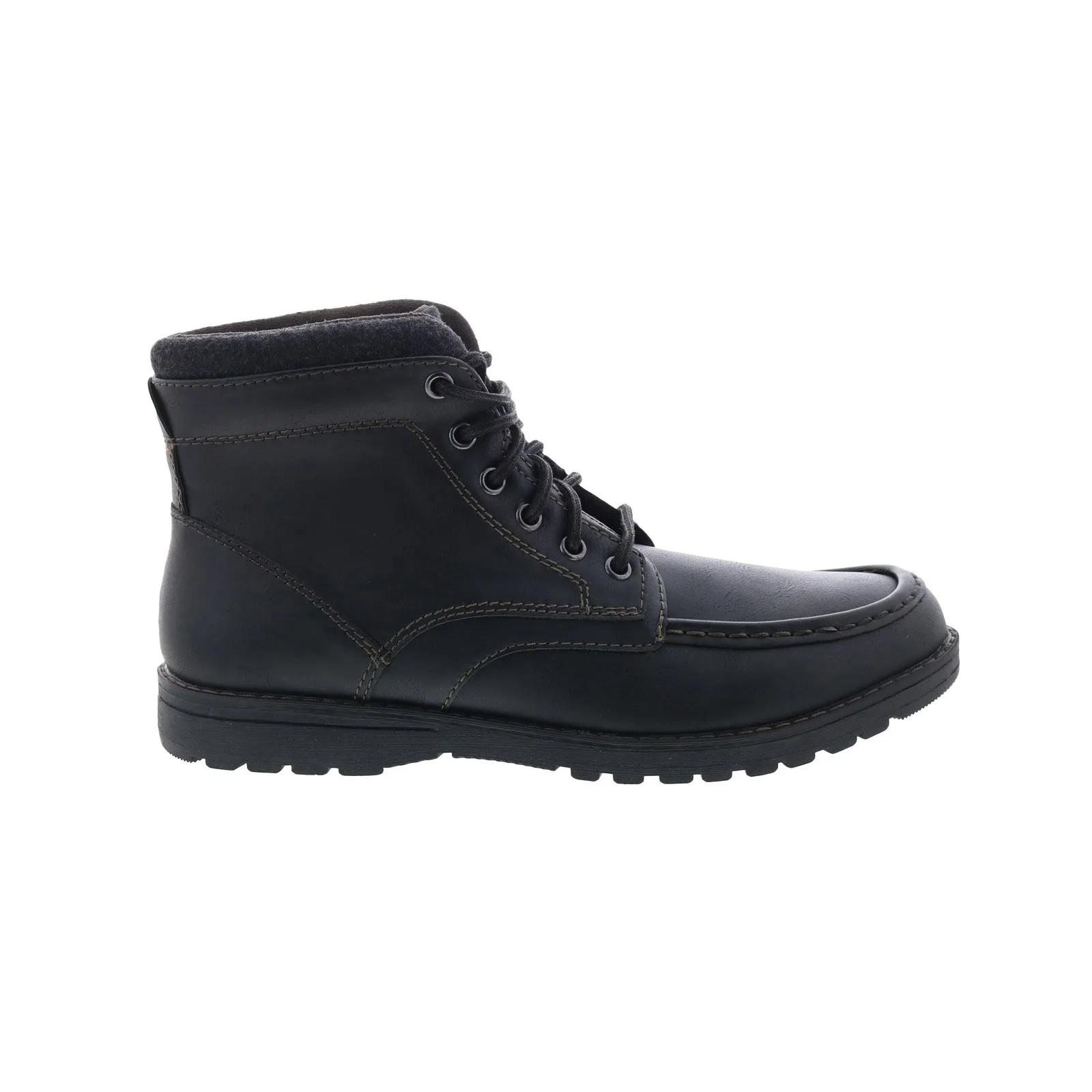 Eastland Drak Moc Toe 4714-01 Mens Black Synthetic Lace Up Casual Dress Boots Soft Sole