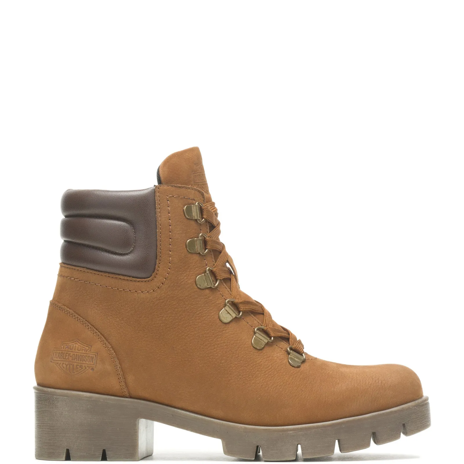 Middle-Aged Man Harley-Davidson Trawood D84790 Womens Brown Nubuck Motorcycle Boots