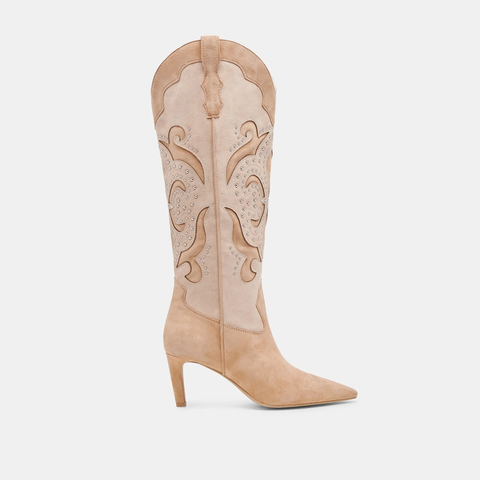 FINLEY STUD BOOTS CAMEL SUEDE Strong Grip Trail grip
