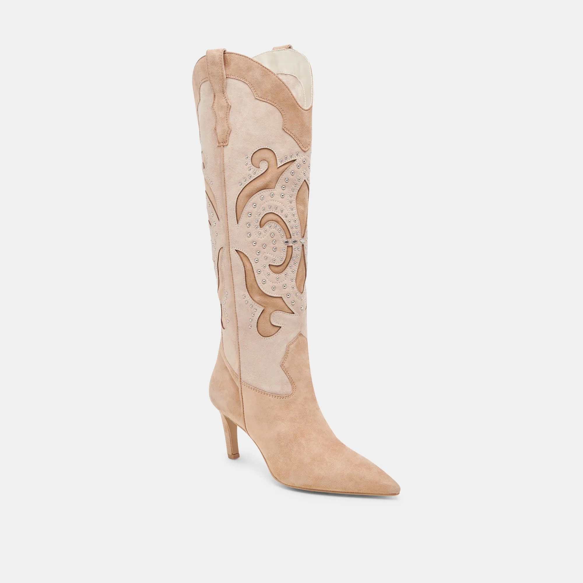 Multi Use FINLEY STUD BOOTS CAMEL SUEDE