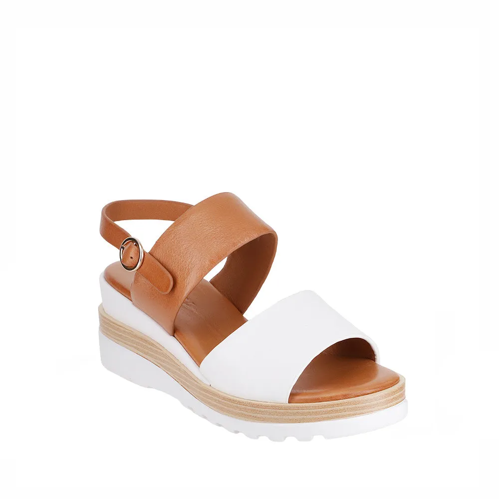 Canvas Leather Sole LE SANSA TESS WHITE TAN