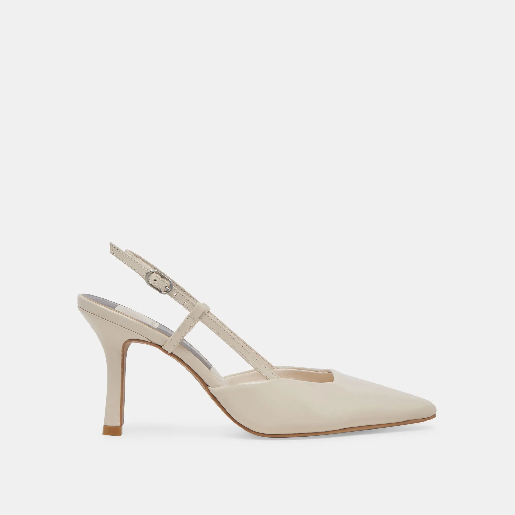 KIM HEELS IVORY CRINKLE PATENT Summer Wedding Heels Comfort Grip