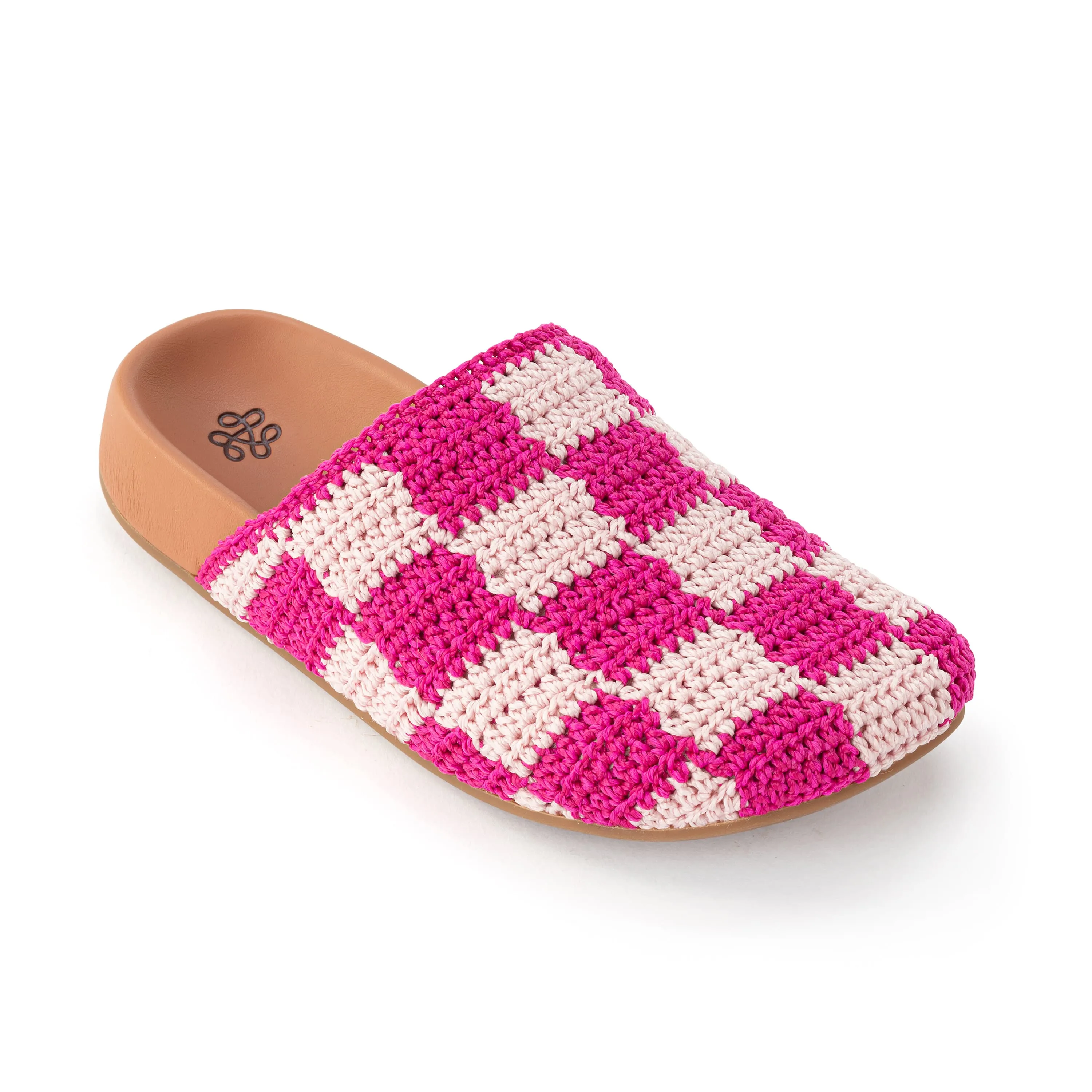 Bolinas Clog - Kids - Hand Crochet - Pink Check Stable
