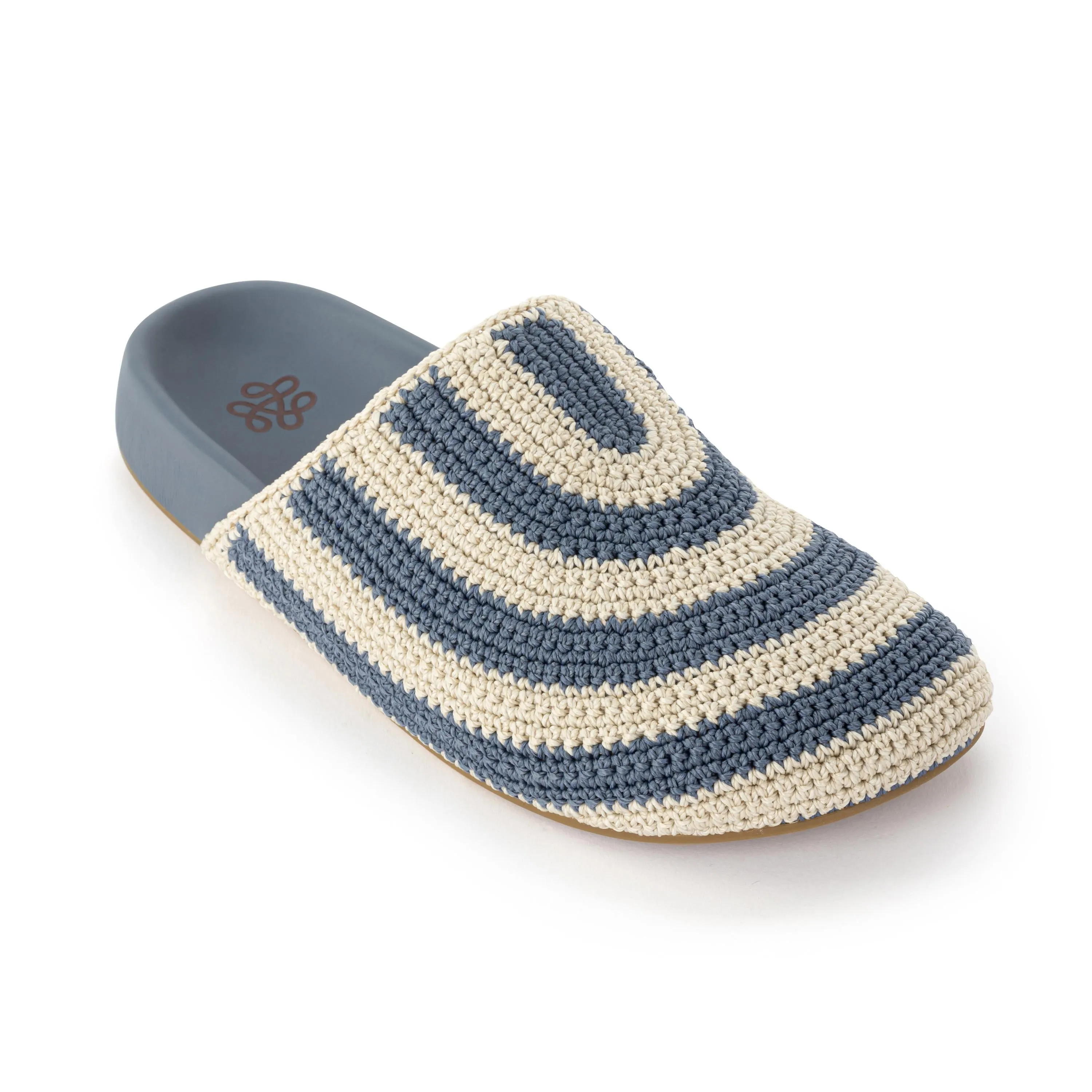Bolinas Clog - Hand Crochet - Maritime Stripe design