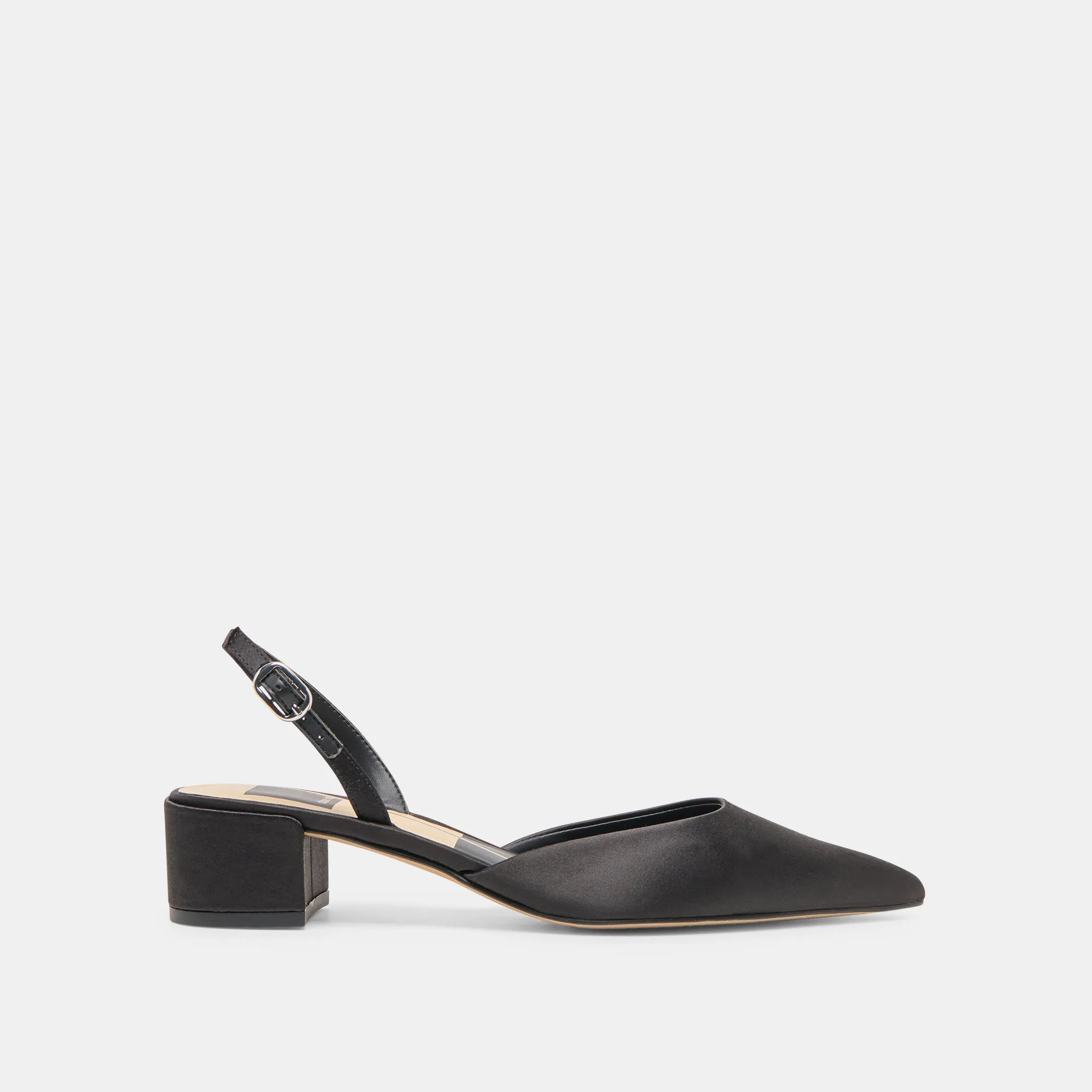 Pointed Pumps Trendy Platform Heels CAREL HEELS ONYX SATIN