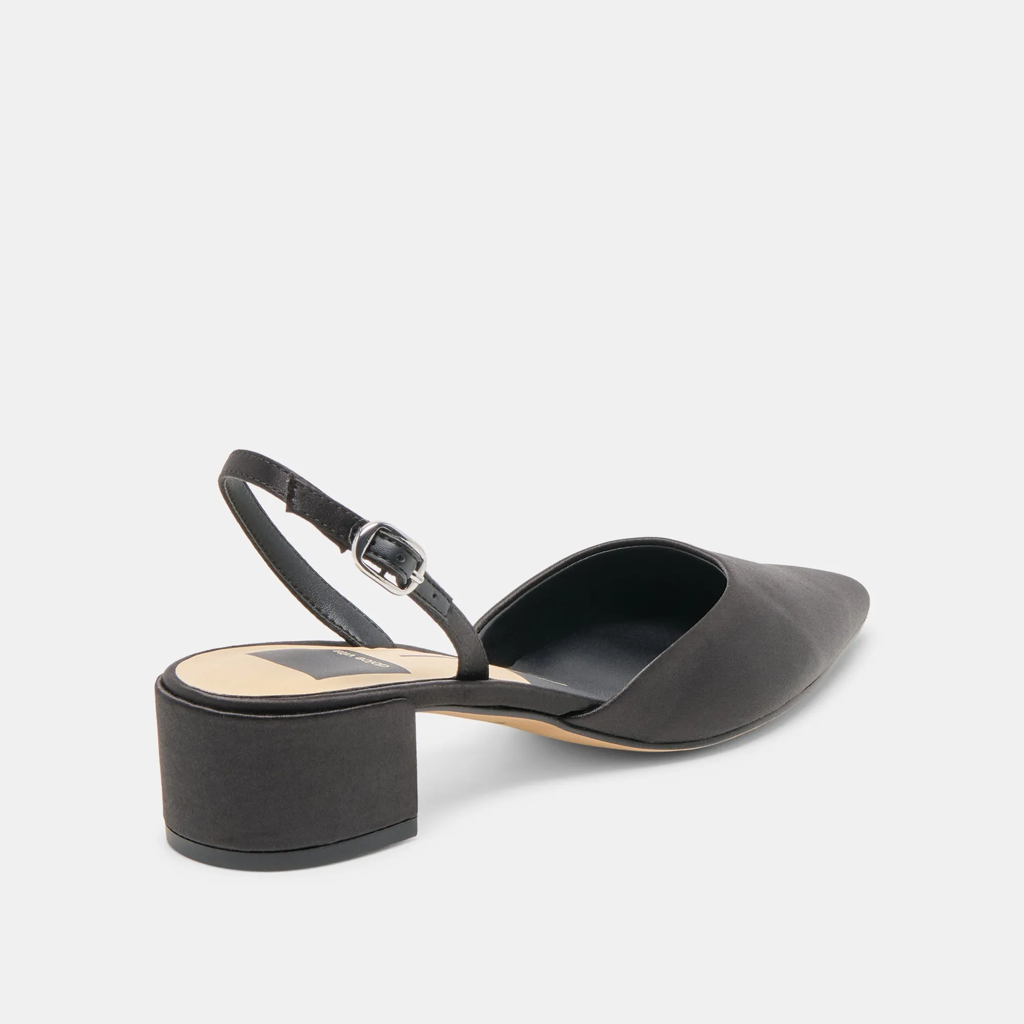 Clear Sandals for Weddings Special Occasion Heels CAREL HEELS ONYX SATIN