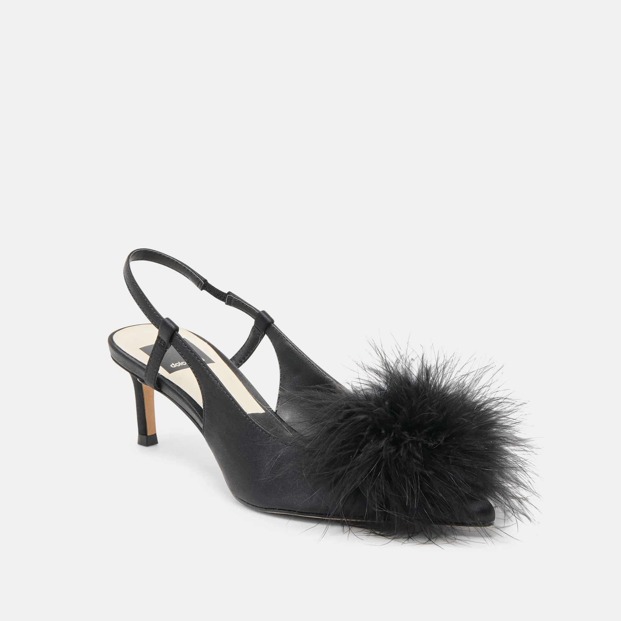 KAMY HEELS ONYX SATIN Lace Up Slip Resistant Outsole
