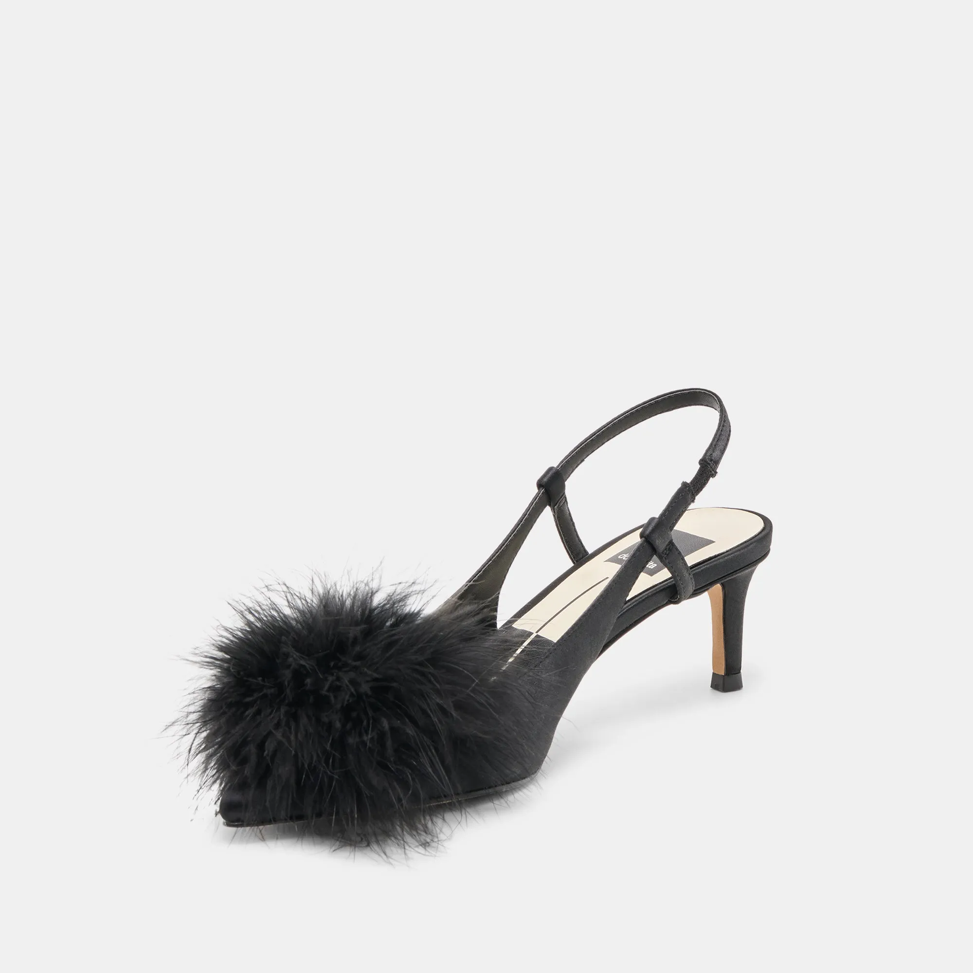 KAMY HEELS ONYX SATIN Retro Bridal Shoes