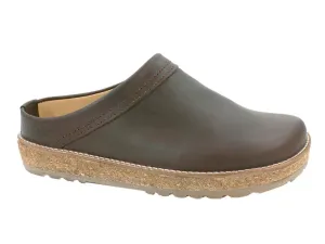 Haflinger Leather Clogs Travel Brown 748 Soft Cushioning easy move